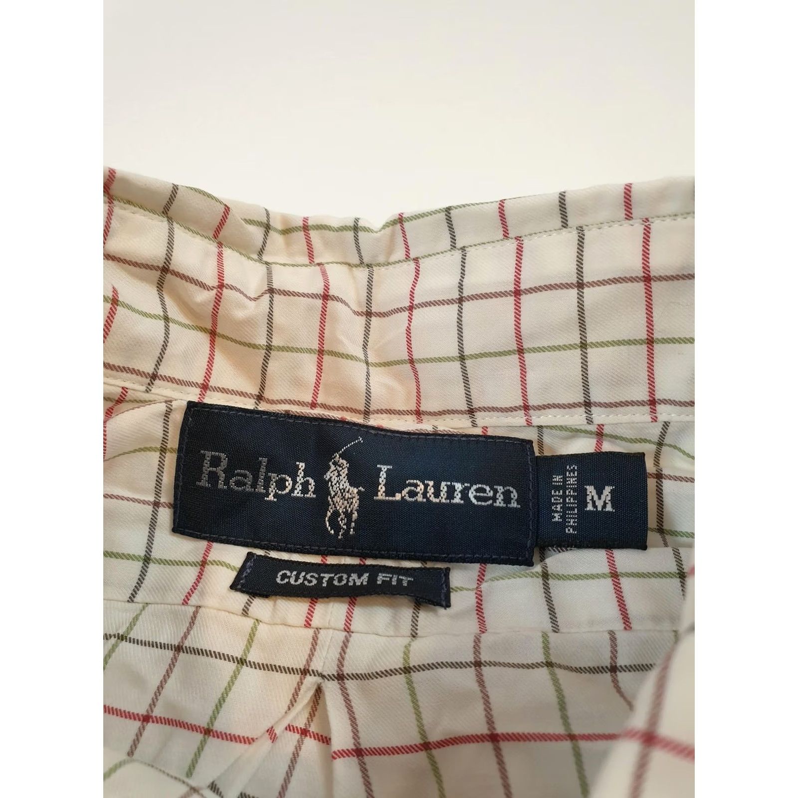 Ralph Lauren Ralph Lauren Shirt Mens M White Windowpane Plaid Button-Down Custom Fit Check Embroidered Polo Pony Chest Ivory Cotton Long Sleeve Size US M / EU 48-50 / 2 - 3 Thumbnail