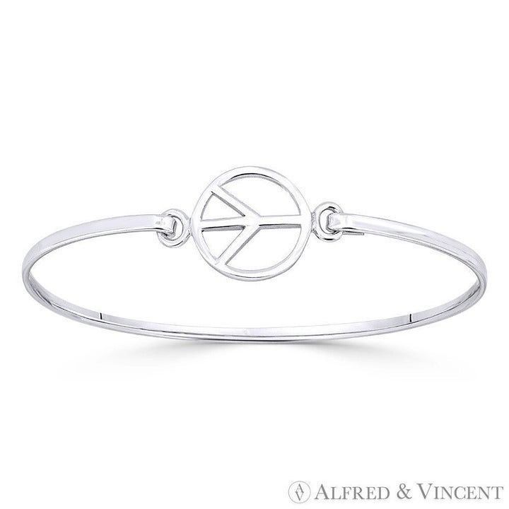 Other Peace Sign 15mm Circle Charm Cuff Bangle Bracelet Size ONE SIZE - 1 Preview