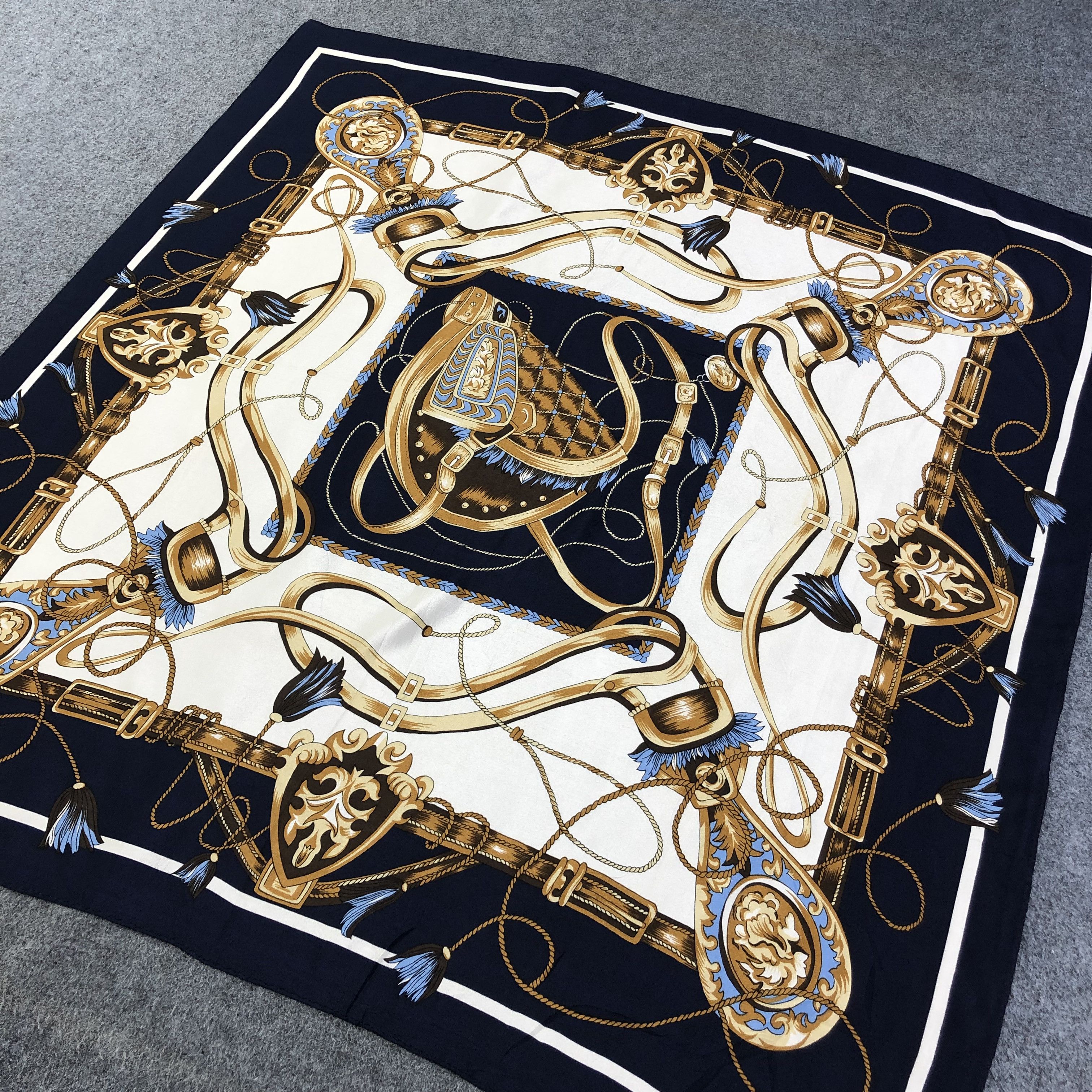 Japanese Brand Recuerdo Luxury Harness Silk Scarf M614 Size ONE SIZE - 2 Thumbnail