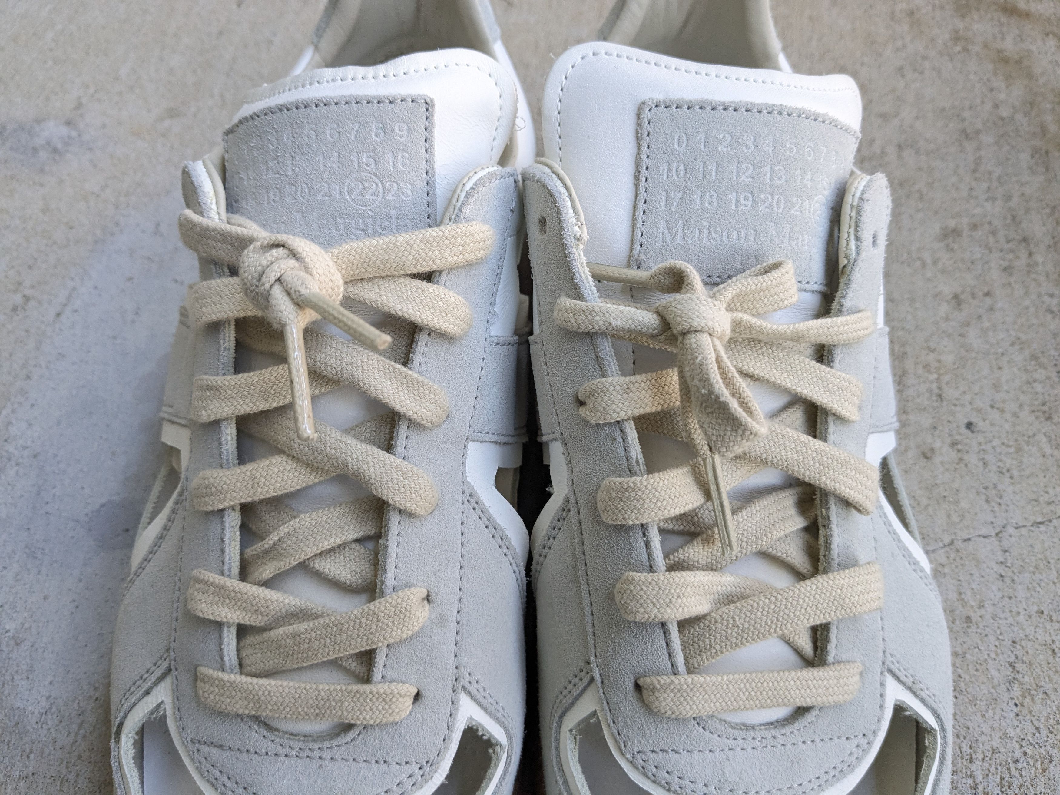 Maison Margiela Maison Margiela GAT White Gray 9 42 Leather Suede Low Tops Size US 9 / EU 42 - 4 Thumbnail