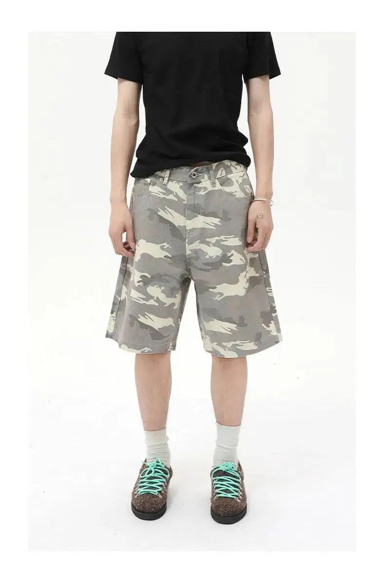 Japanese Brand Light Camo Baggy Denim Shorts Size US 34 / EU 50 - 6 Thumbnail