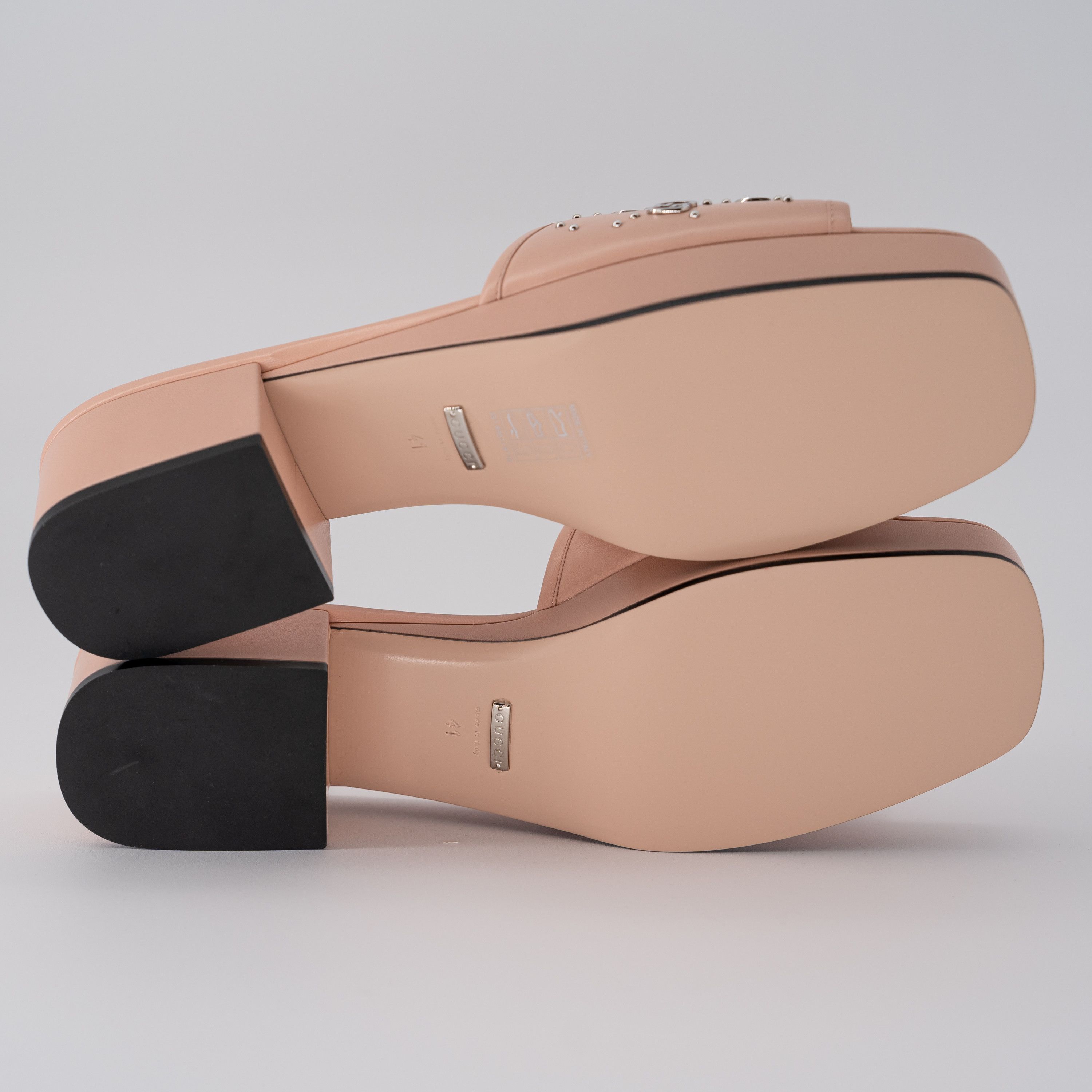 Gucci 41G - Gucci Heels Studded Interlocking GG Pink Sandals Size US 11 / IT 41 - 4 Thumbnail