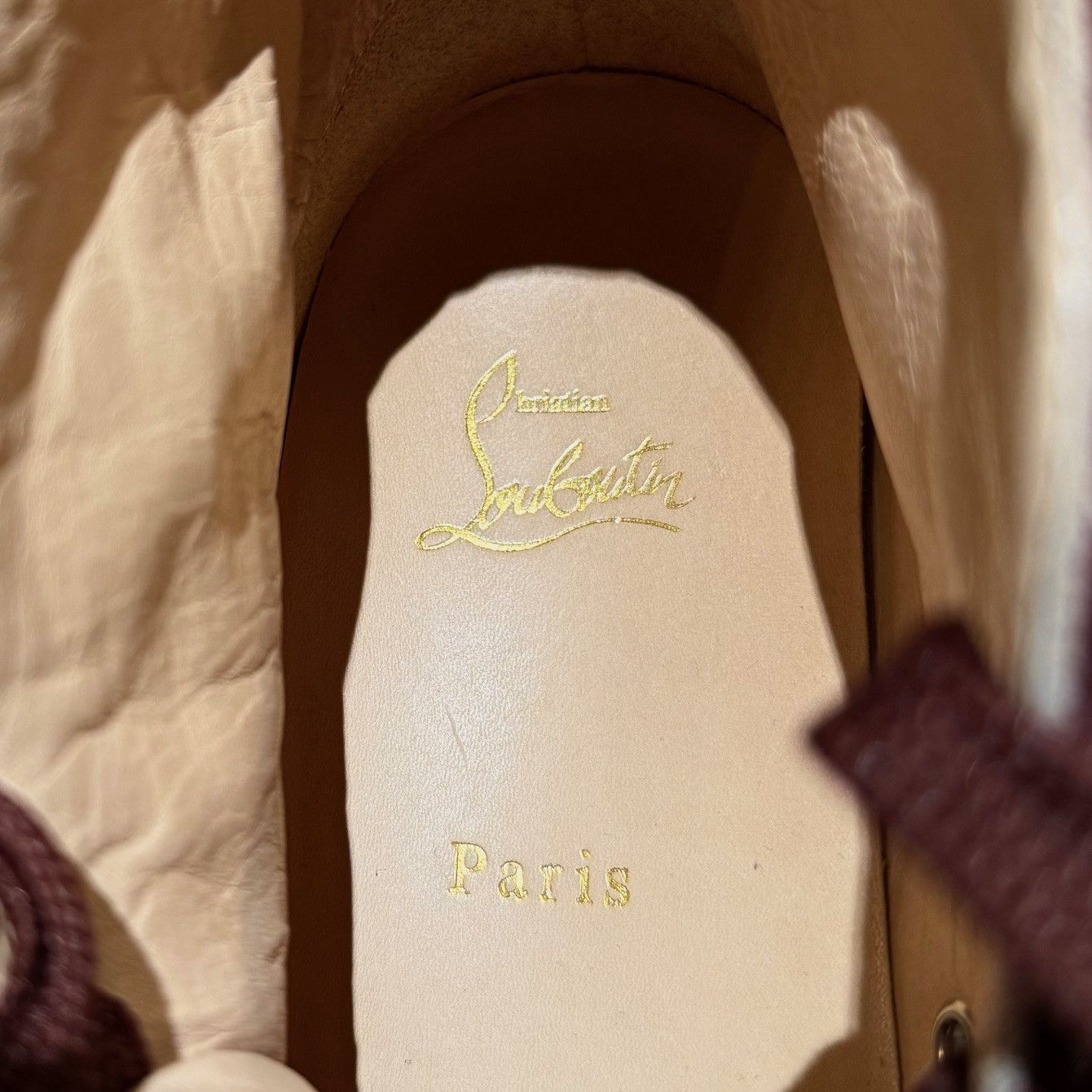 Christian Louboutin Christian Louboutin Burgundy Louis Strass High-top Sneakers Size US 8 / EU 41 - 14 Thumbnail