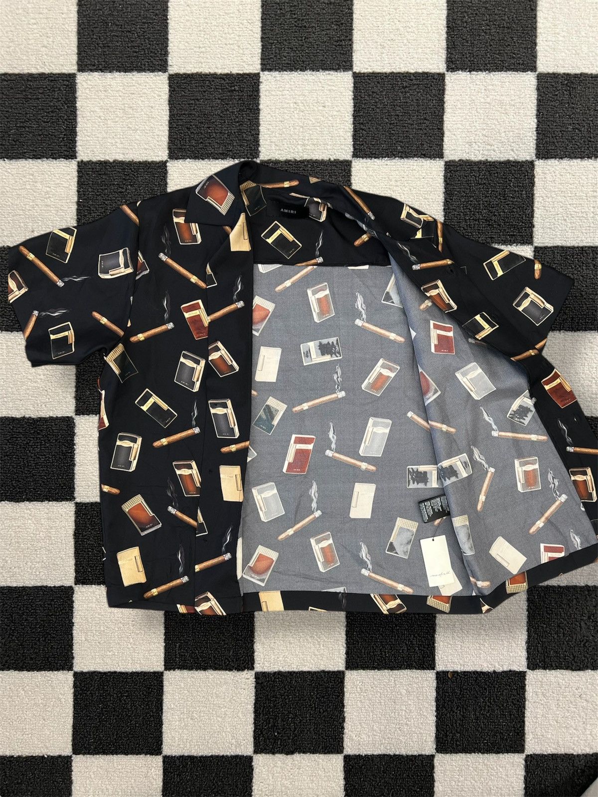 Amiri Amiri Dupont Falling Cigar Silk Print Shirt Size US S / EU 44-46 / 1 - 4 Thumbnail