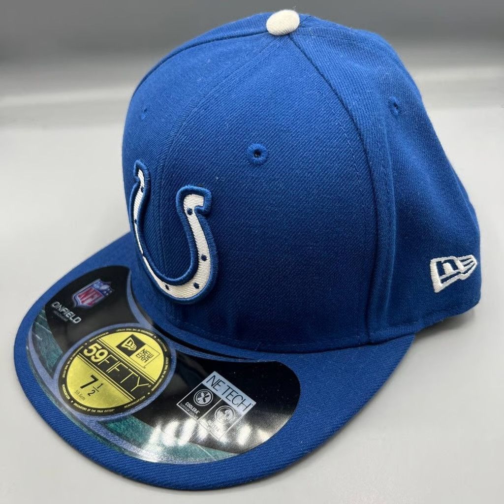New Era Indianapolis Colts Hat Men 7 1/2 59Fifty New Era NFL Fitted Size ONE SIZE - 2 Thumbnail