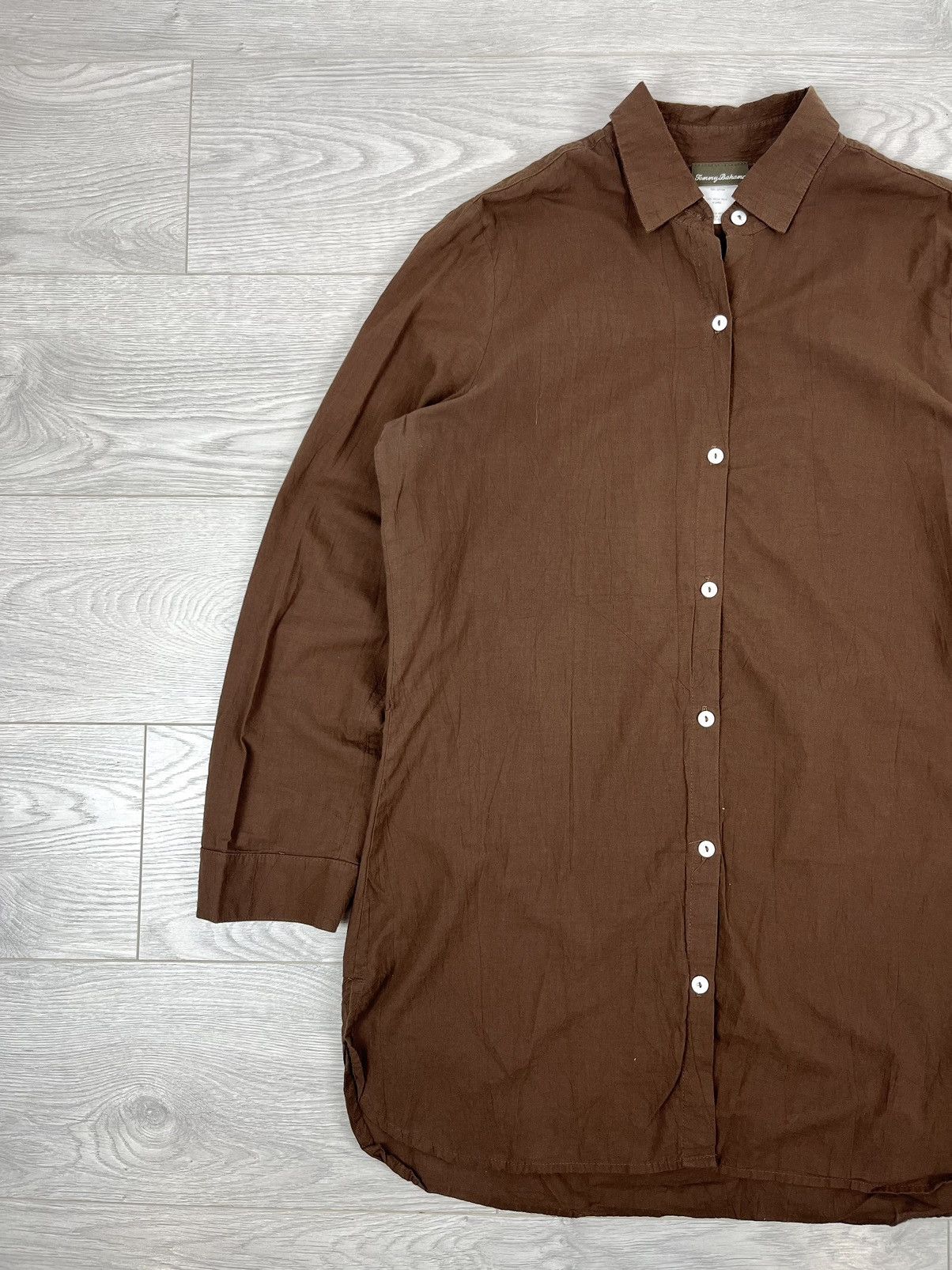 Tommy Bahama Tommy Bahama Brown Cotton Button Up Light Shirt XL Tall Size US XL / EU 56 / 4 - 3 Thumbnail