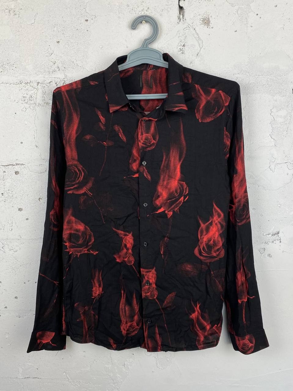 Other Haider Ackerman Style Flaming Roses Black Shirt Japan Size US M / EU 48-50 / 2 - 1 Thumbnail