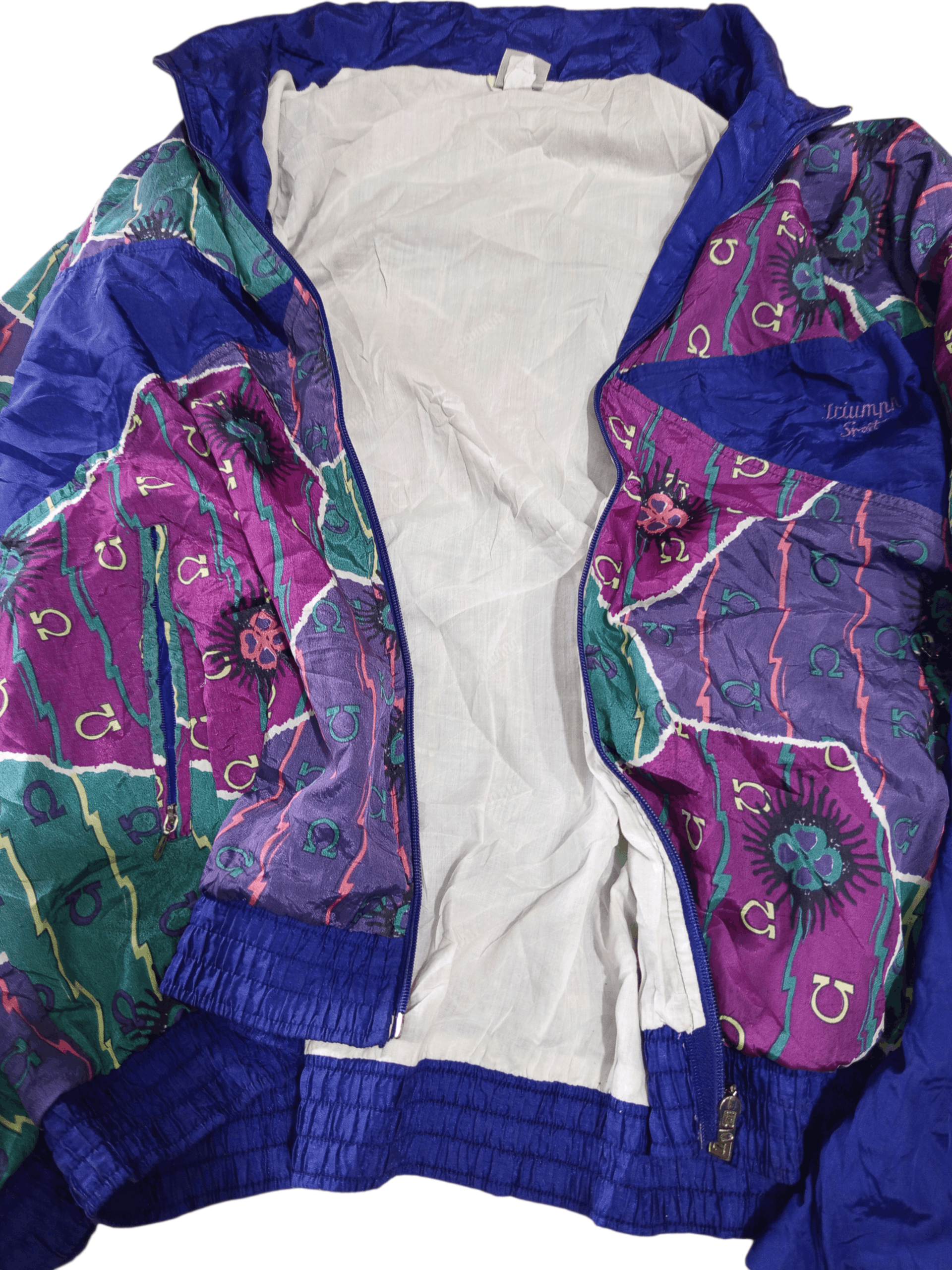Vintage 1990s Triumph International Geometric Windbreaker Jacket Size US L / EU 52-54 / 3 - 5 Thumbnail
