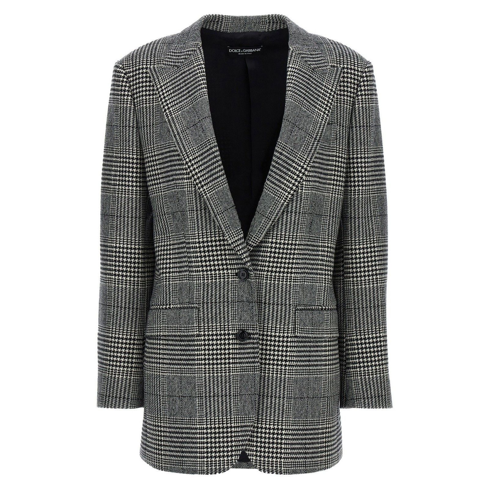 Dolce & Gabbana DOLCE&GABBANA White/Black Checked Wool Blazer New & Authenti Size M / US 6-8 / IT 42-44 - 1 Thumbnail