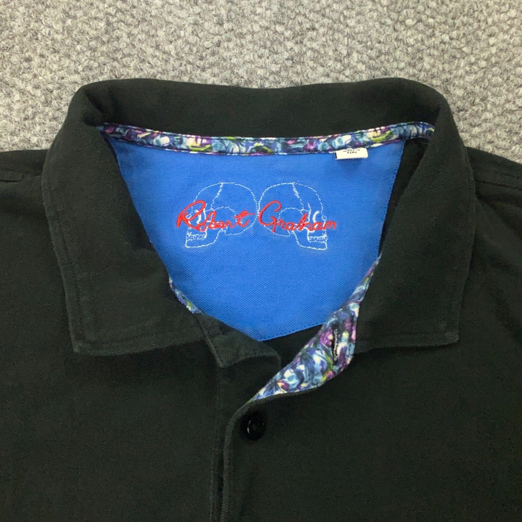 Robert Graham Robert Graham Polo Shirt Mens XL Black Golf Classic Fit Short Sleeve Polo Shirt Cuff Collar Spread Logo Size US XL / EU 56 / 4 - 2 Thumbnail
