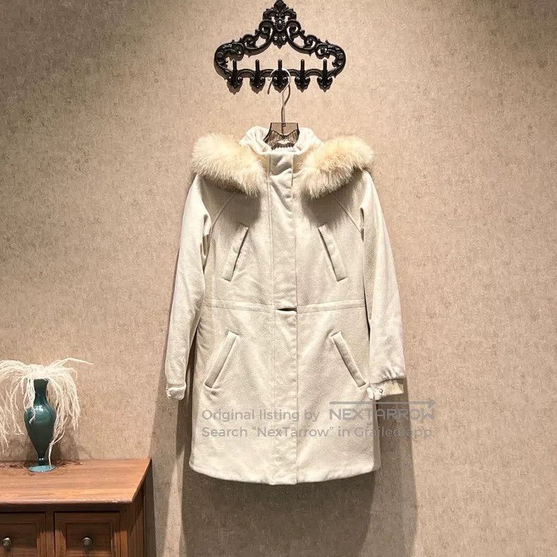Loro Piana Loro Piana Long Icery Oatmeal Cashmere Coat Size XS / US 0-2 / IT 36-38 - 1 Thumbnail