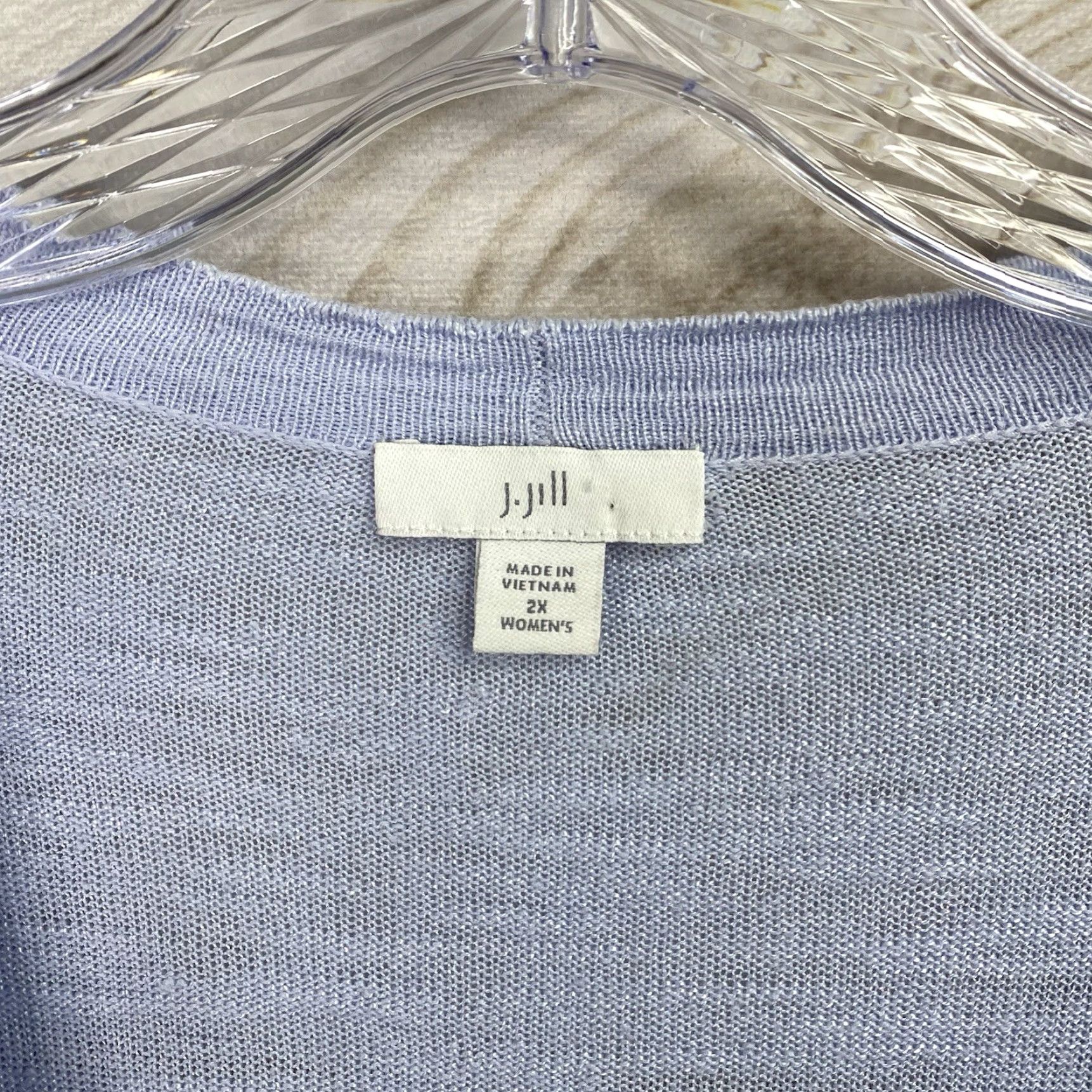 J. Jill J. Jill Cardigan Sweater Tunic Womens 2X Green Linen Blend 3/4 Sleeve V-Neck Button Pockets Casual Size XXL / US 16-18 / IT 52-54 - 3 Thumbnail