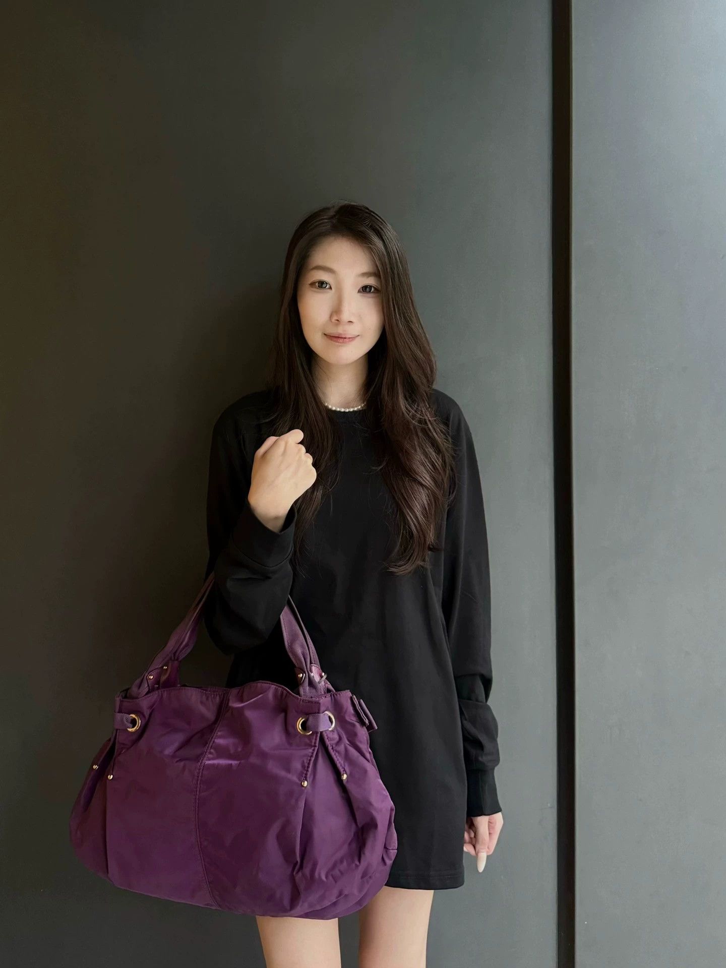Prada Prada Nylon Studded Shoulder Bag Deep Purple Size ONE SIZE - 7 Thumbnail