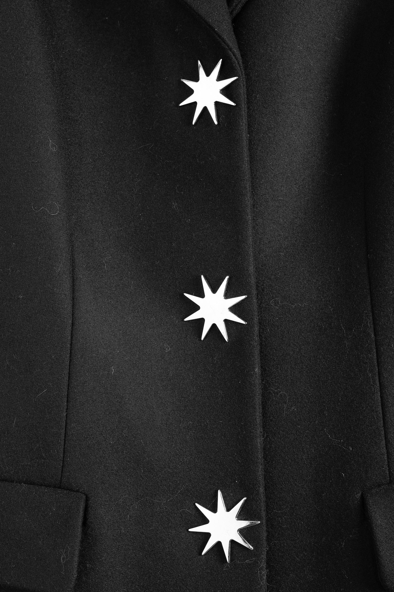 Love Moschino Love Moschino Silver Octagram Black Wool Tailored Coat Size S / US 4 / IT 40 - 9 Thumbnail
