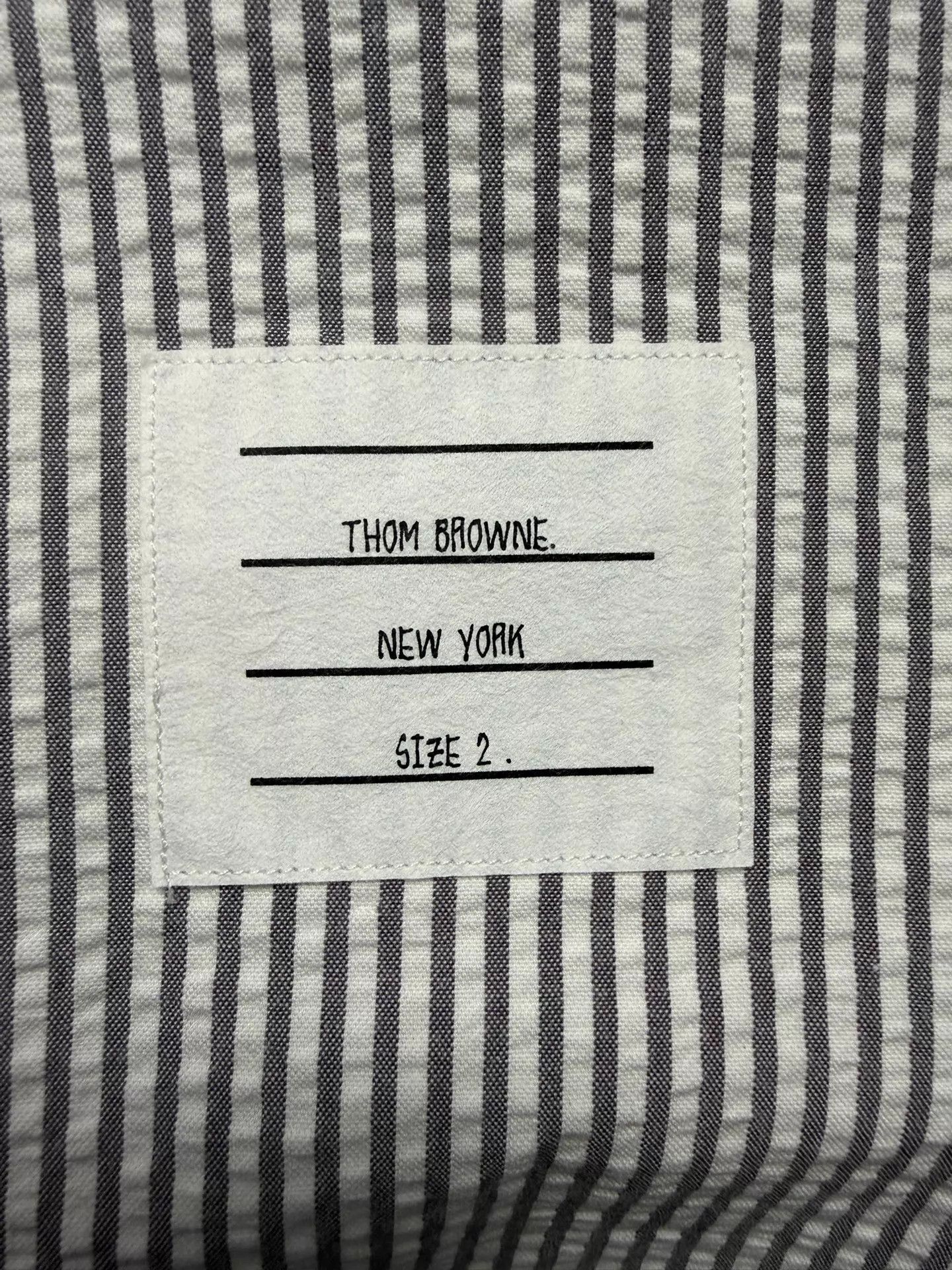 Thom Browne Thom Browne Gray Stripe Double Sleeve Badge Shirt S2 Rare Size US M / EU 48-50 / 2 - 4 Thumbnail