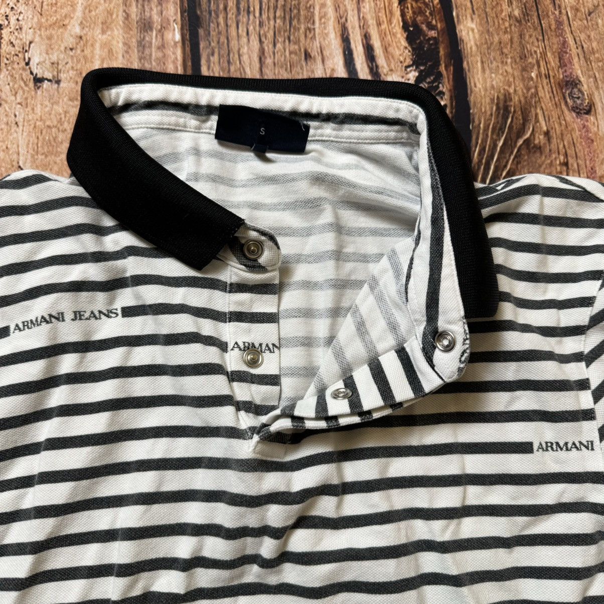 Armani Armani polos t-shirt white monogram Size US S / EU 44-46 / 1 - 4 Thumbnail