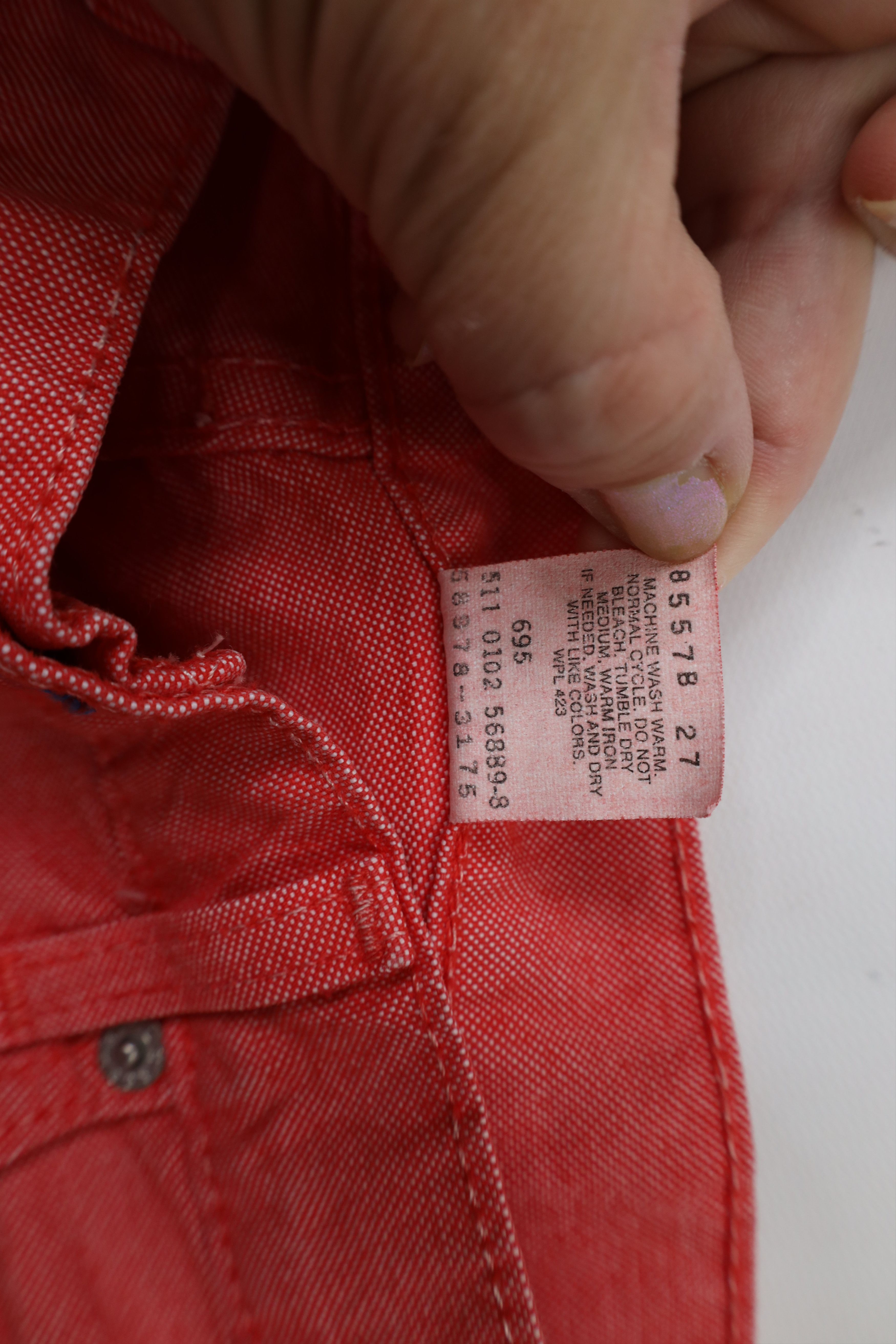 Levi's Vintage Y2K 2002 Levis 577 Capris Pants Salmon Pink USA Size 32" / US 10 / IT 46 - 7 Thumbnail