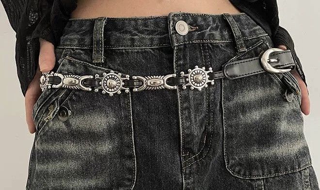 Japanese Brand × Vintage Retro punk rock multi pendant faux leather belt Size ONE SIZE - 1 Thumbnail