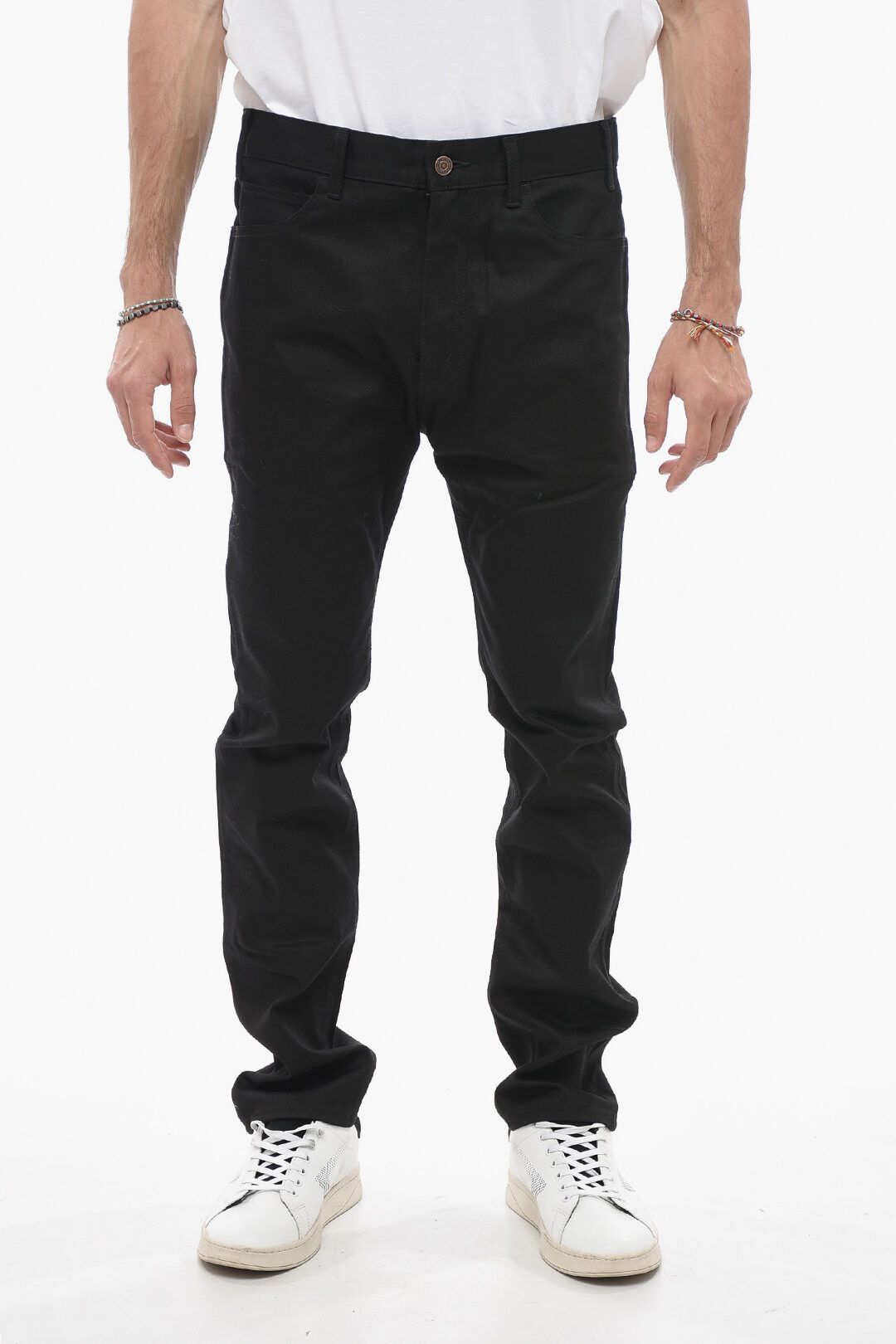 Celine og1mm0825 Stretch Cotton Skinny Fit Denims in Black Size US 31 - 1 Thumbnail