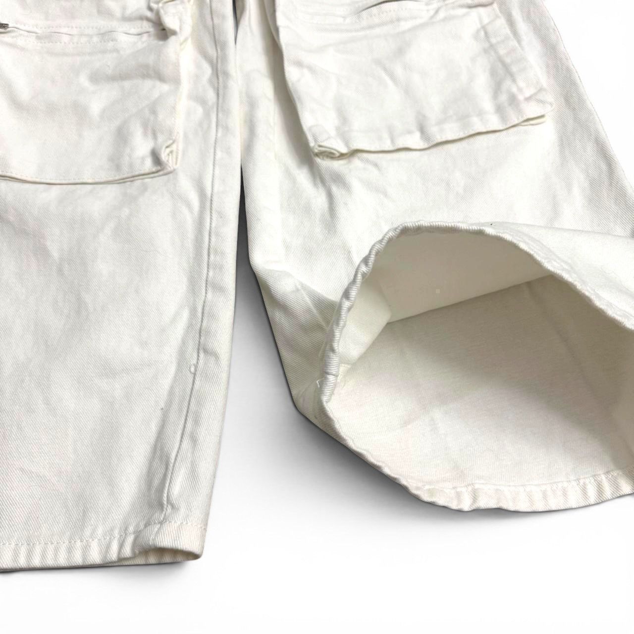 Fashion Nova White Multi-Pocket Wide Leg High Waisted Baggy Cargo Pants Size 28" / US 6 / IT 42 - 3 Thumbnail