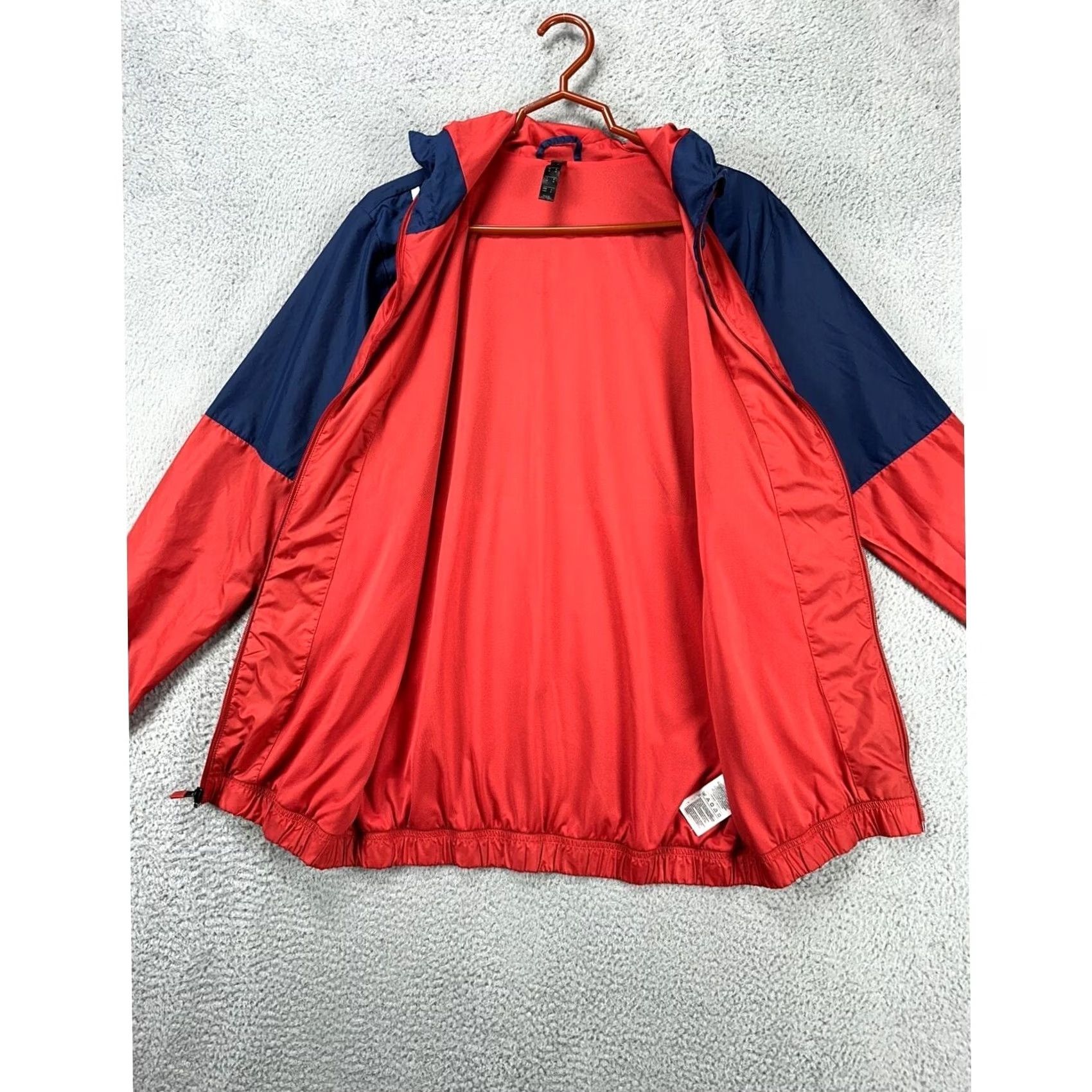 Adidas Adidas Axis Wind Jacket Mens Medium Blue Red Colorblock Full Zip Hooded Windbreaker Jacket Size US M / EU 48-50 / 2 - 4 Thumbnail