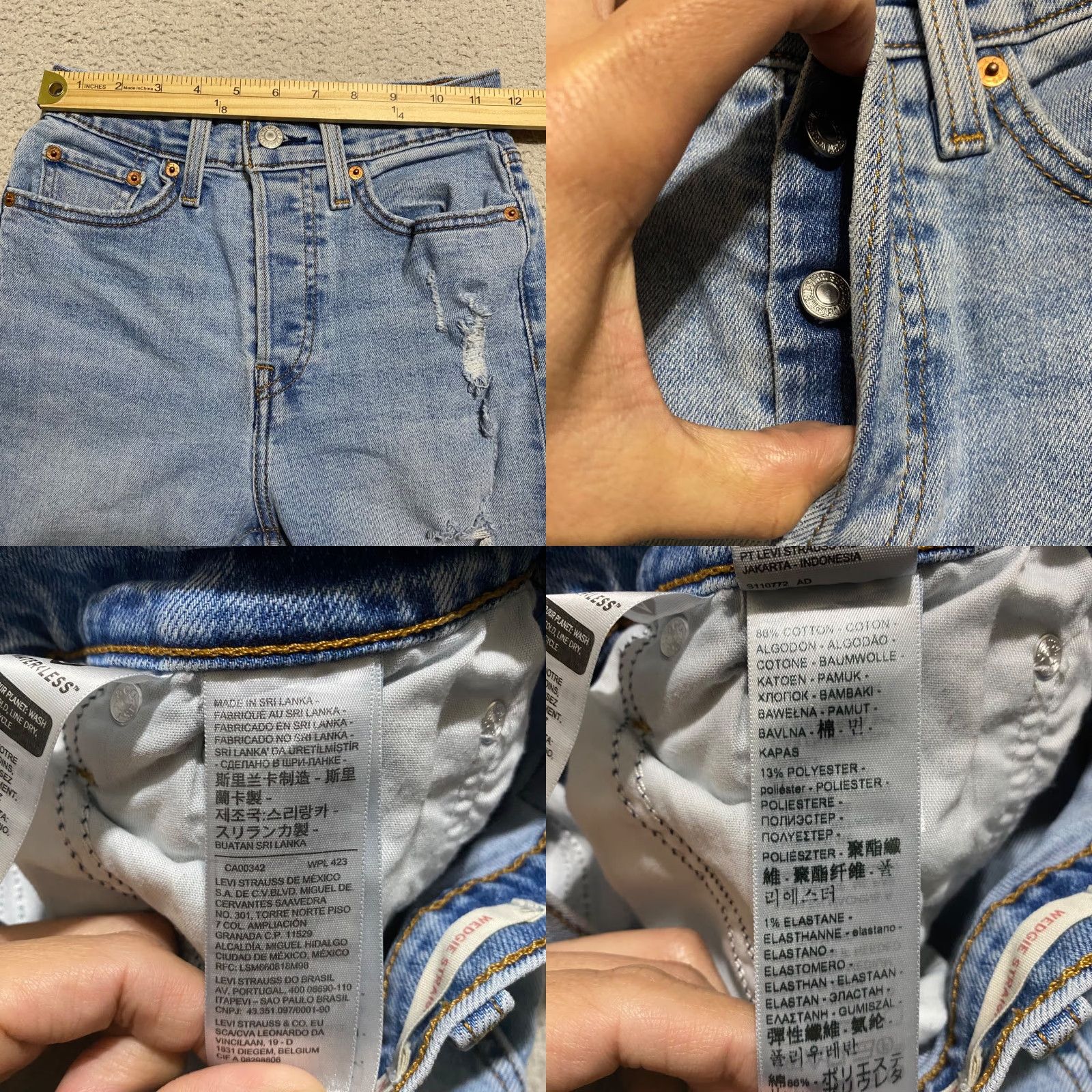 Levi's VINTAGE Levi's Womens 25 Jeans Blue Denim Medium Wash Wedgie Straight Raw Hem Distressed Size 42" / US 20 - 8 Thumbnail