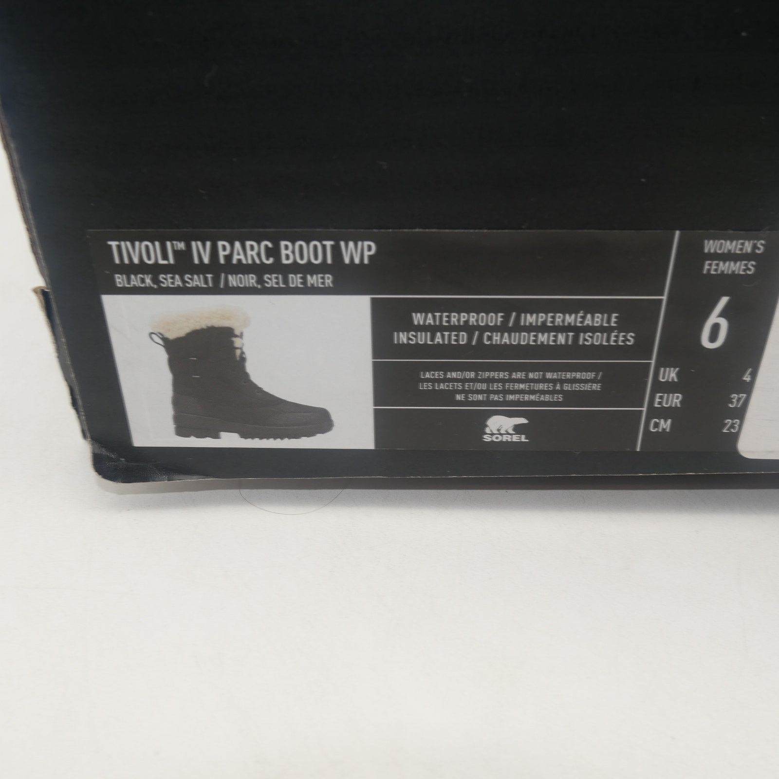 SOREL NEW Sorel Tivoli IV Parc Waterproof Boots Black Sea Salt Size US 6 / IT 36 - 14 Thumbnail