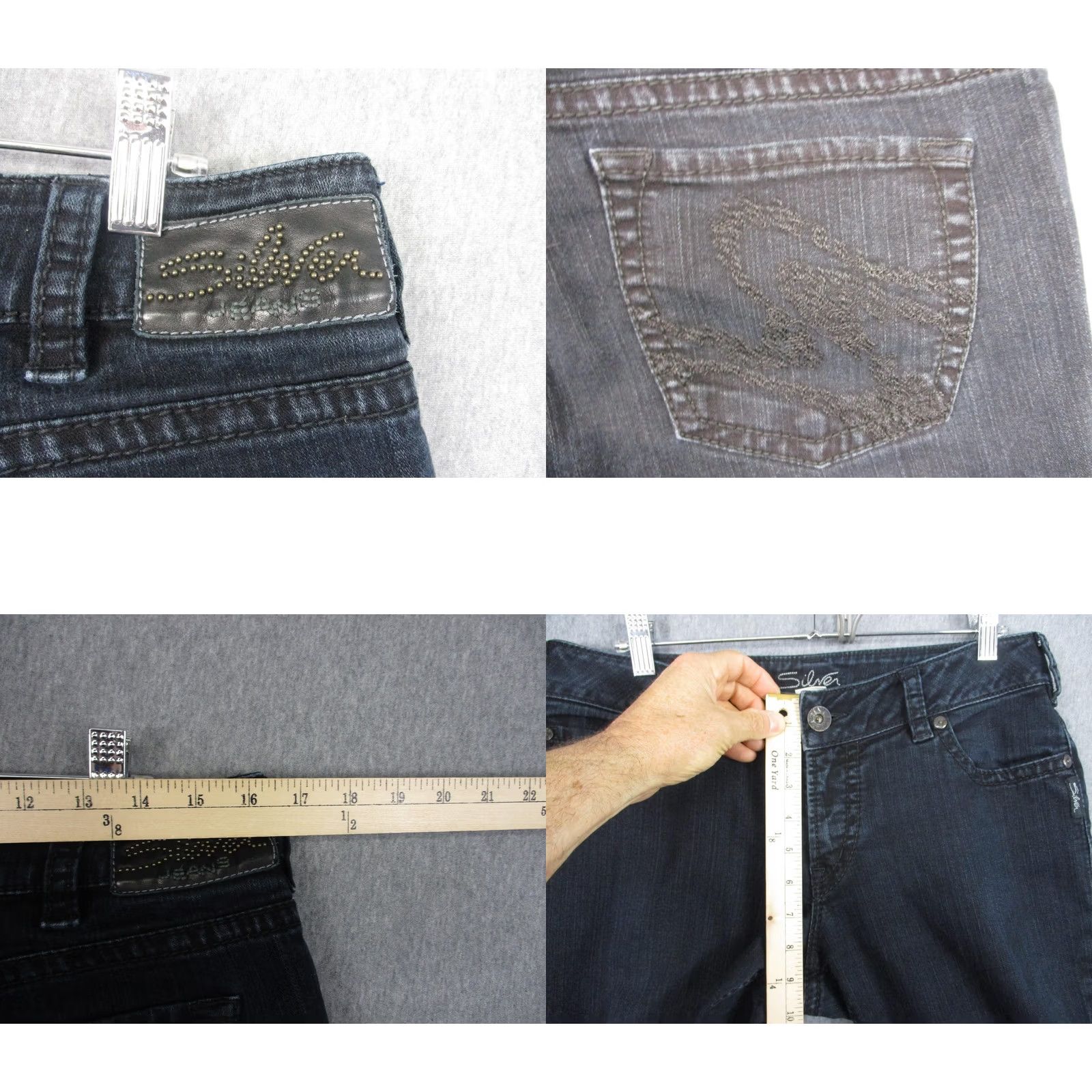 Silver Jeans Co. Silver Jeans Suki Bootcut Jeans Womens 31x32 Gray Charcoal Wash Mid Rise Denim Size 24" / US 00 / IT 34 - 8 Thumbnail