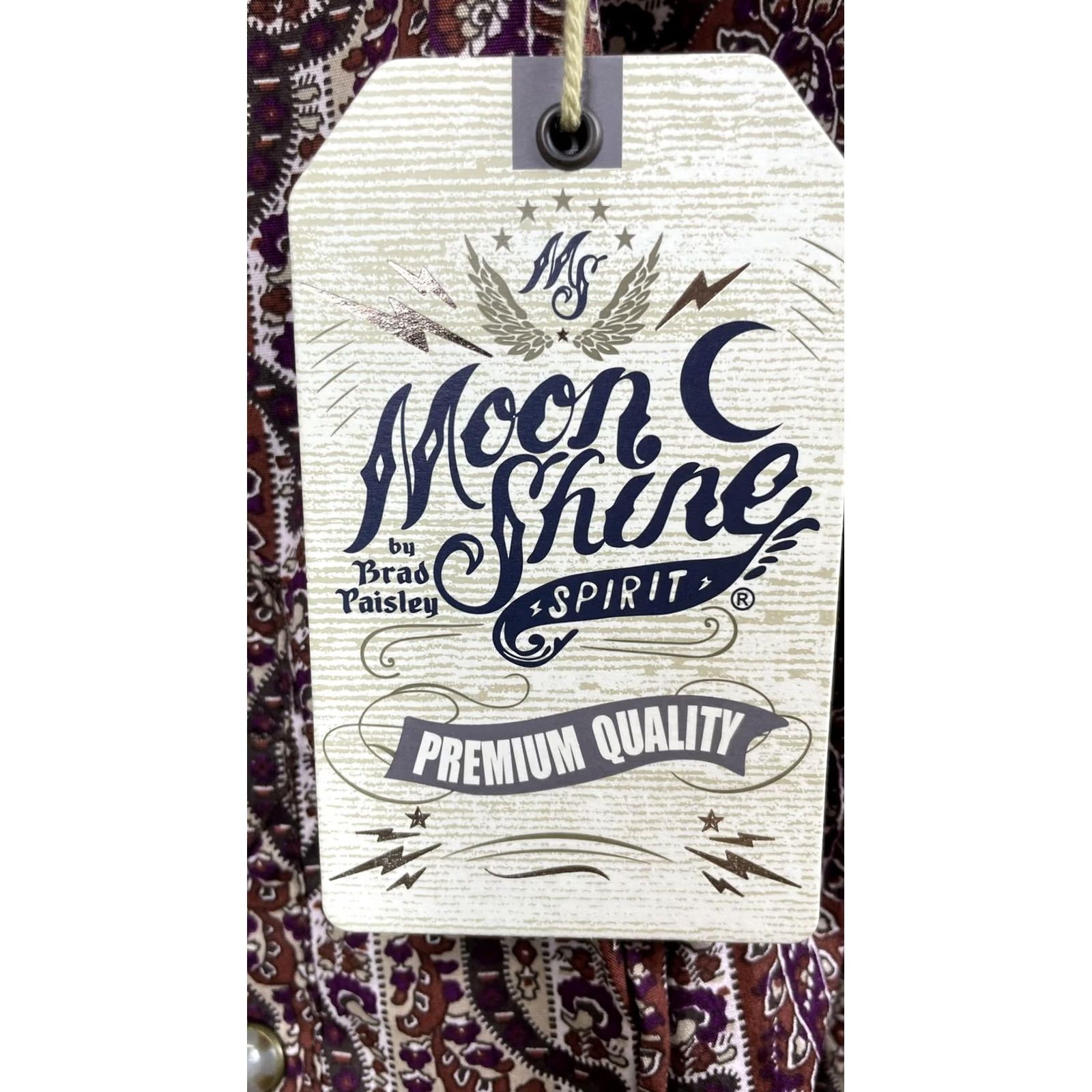Vintage Moonshine Spirit Shirt Mens XL Rust Paisley Pearl Snap Sundays Best Brad Paisley Size US XL / EU 56 / 4 - 3 Thumbnail