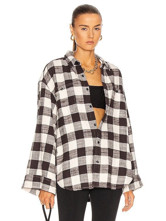 R13 Oversized Sleeve Flannel Size M / US 6-8 / IT 42-44 - 1 Thumbnail