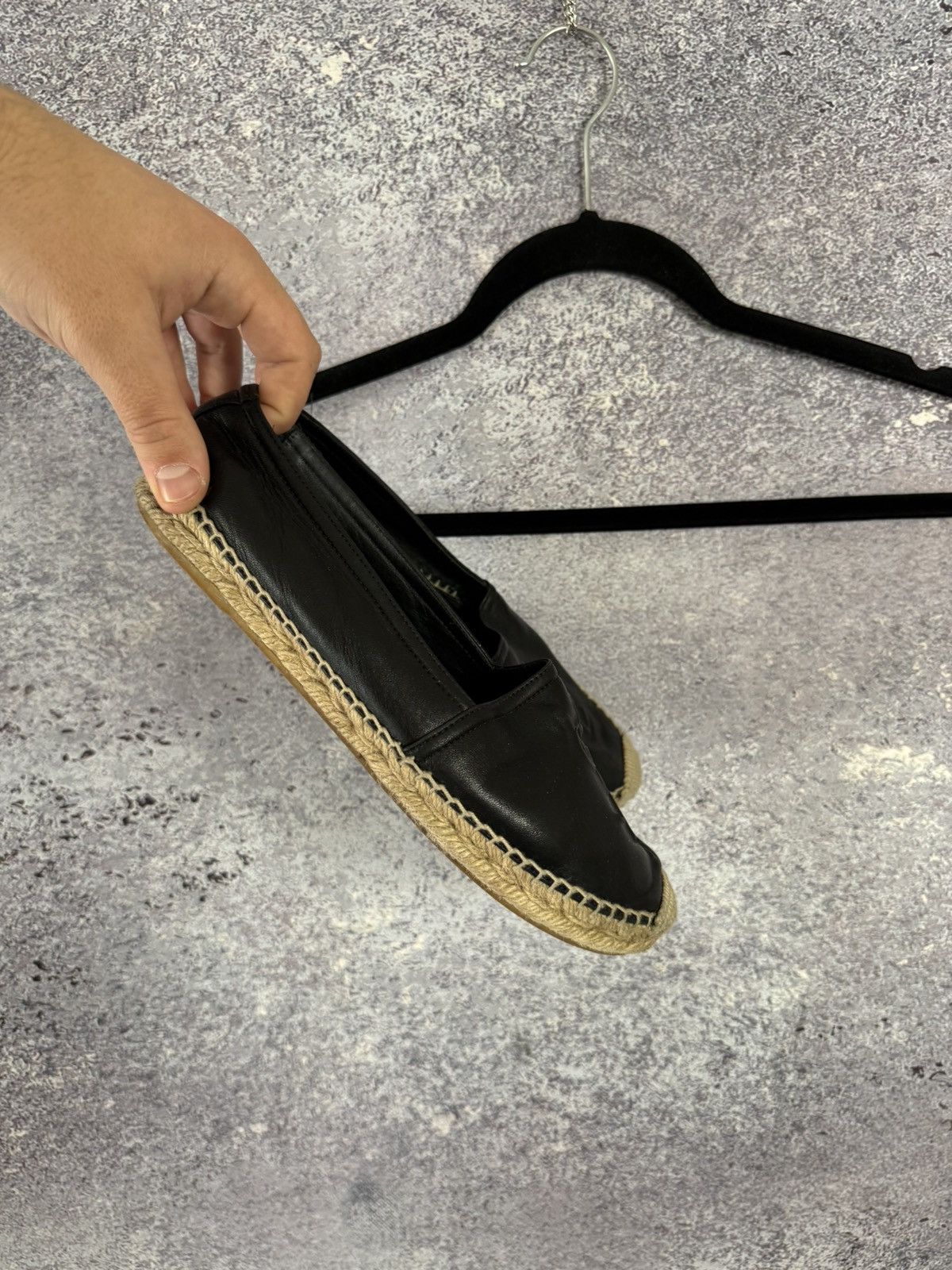 Saint Laurent Paris × Yves Saint Laurent YSL Black Monogram Espadrille 37 size women’s Size US 7 / IT 37 - 3 Thumbnail
