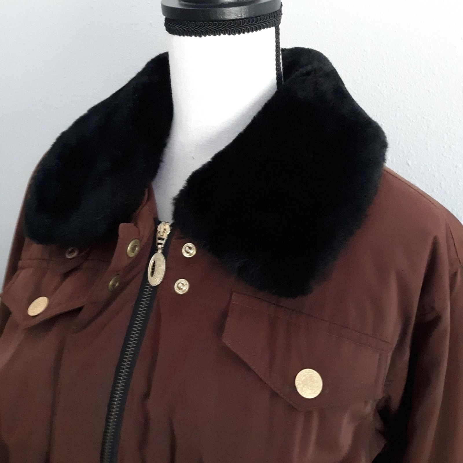Vintage VTG Fera Insulated Belted Fur Trim Jacket Size M / US 6-8 / IT 42-44 - 3 Thumbnail