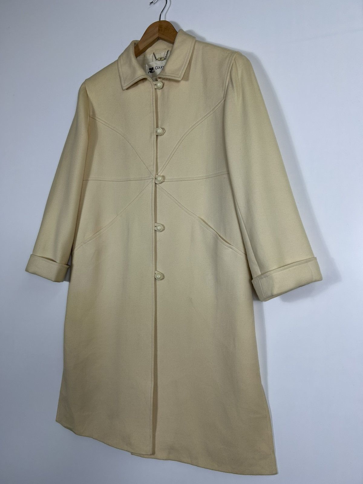 Courreges ⚡️Vintage Courreges Paris Wool Button Long Coat Jacket Size S / US 4 / IT 40 - 3 Thumbnail