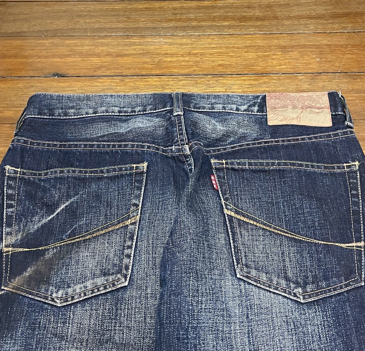Japanese Brand Rare Design Vintage Japanese Brand Flared Ripped Jeans 1990s Size US 33 - 4 Thumbnail