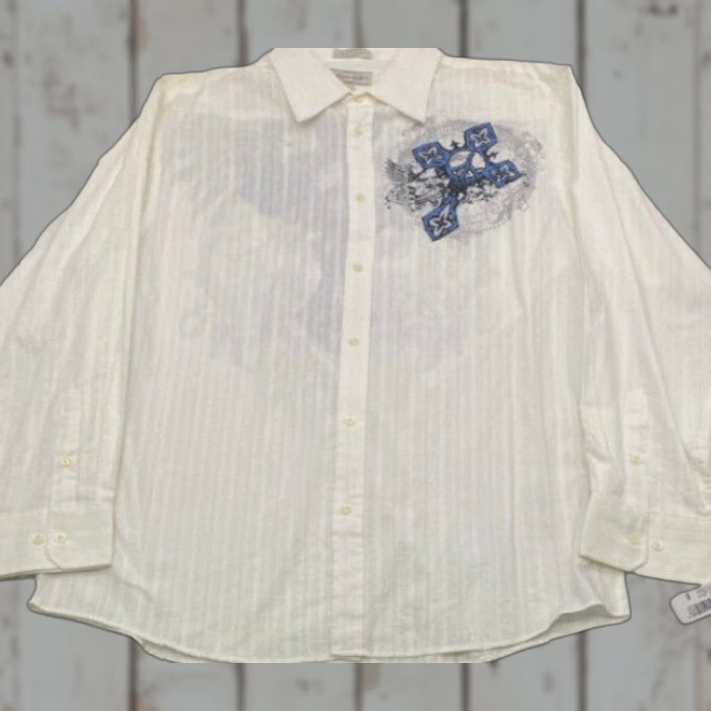 Vintage NWT Eighty Eight Mens 2XL Long Sleeve Button Up Grundge Gothic Cotton Shirt Size US XXL / EU 58 / 5 - 1 Thumbnail