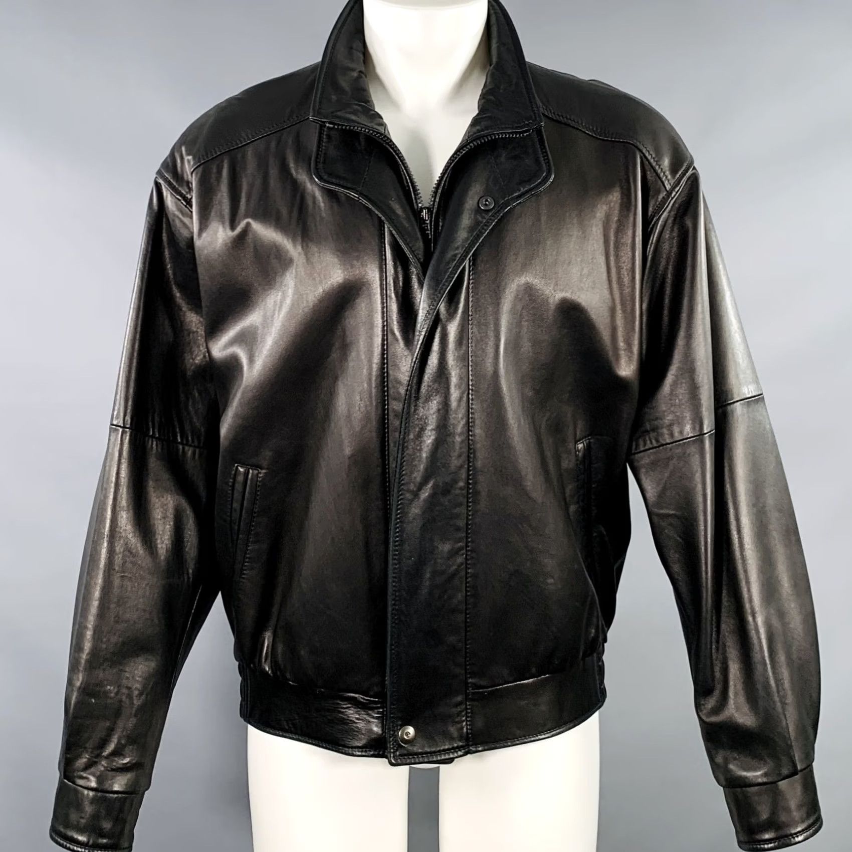 Vintage REMY LEATHER Jacket Size 40 Black Leather Zip & Buttons Blouson Men XS? Size US XXS / EU 40 - 2 Thumbnail