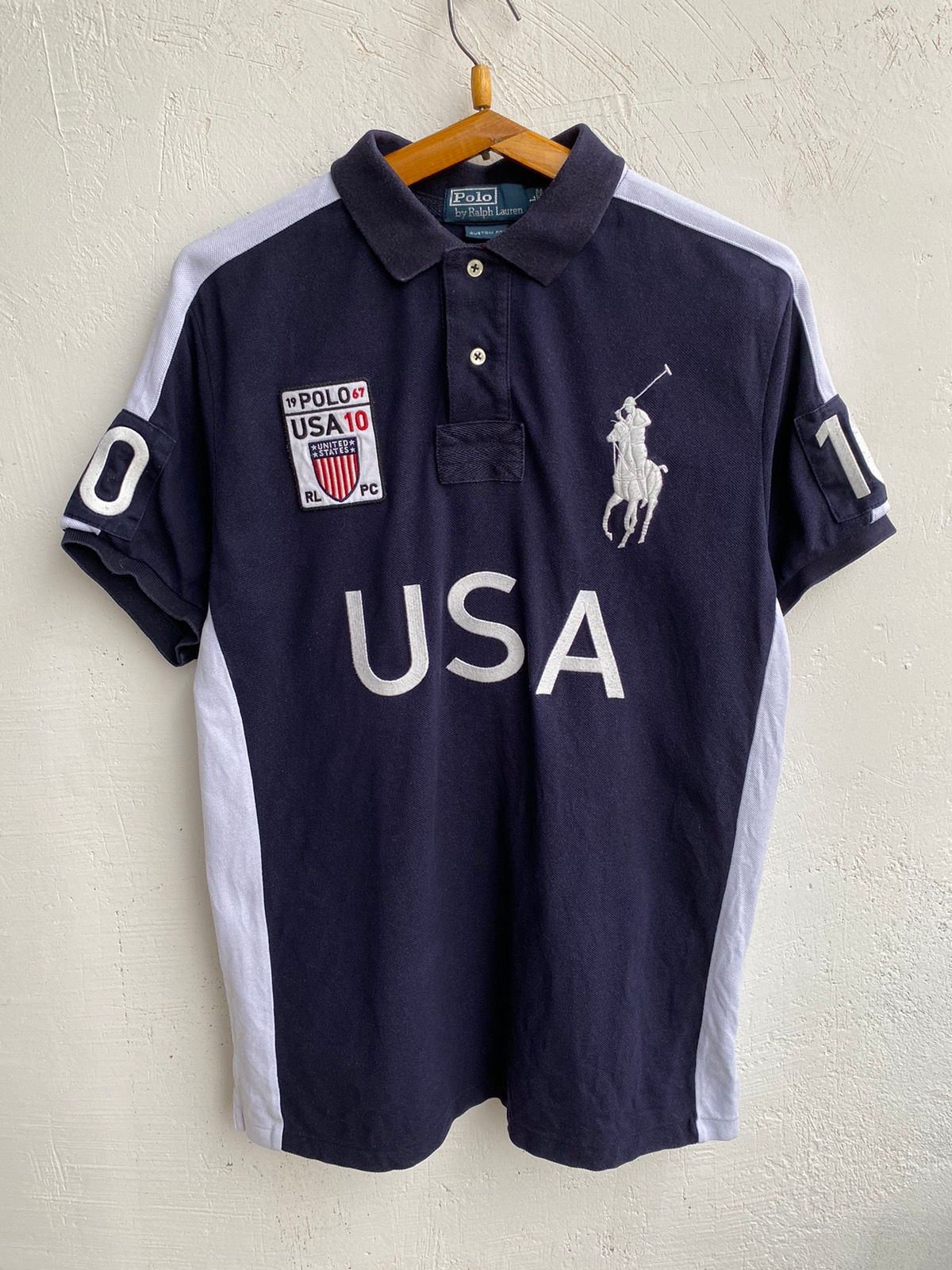 Pre-owned Polo Ralph Lauren X Vintage Polo Ralph Laurent Rugby Shirt United States 10 Usa In Blue