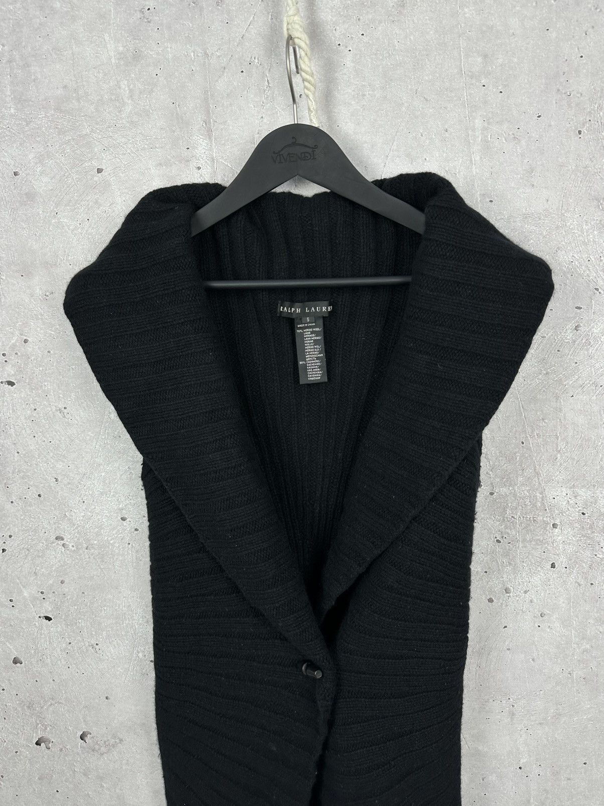 Ralph Lauren Black Label × Vintage Ralph Lauren Black Label Wool Knit Poncho Cardigan Size S / US 4 / IT 40 - 5 Thumbnail