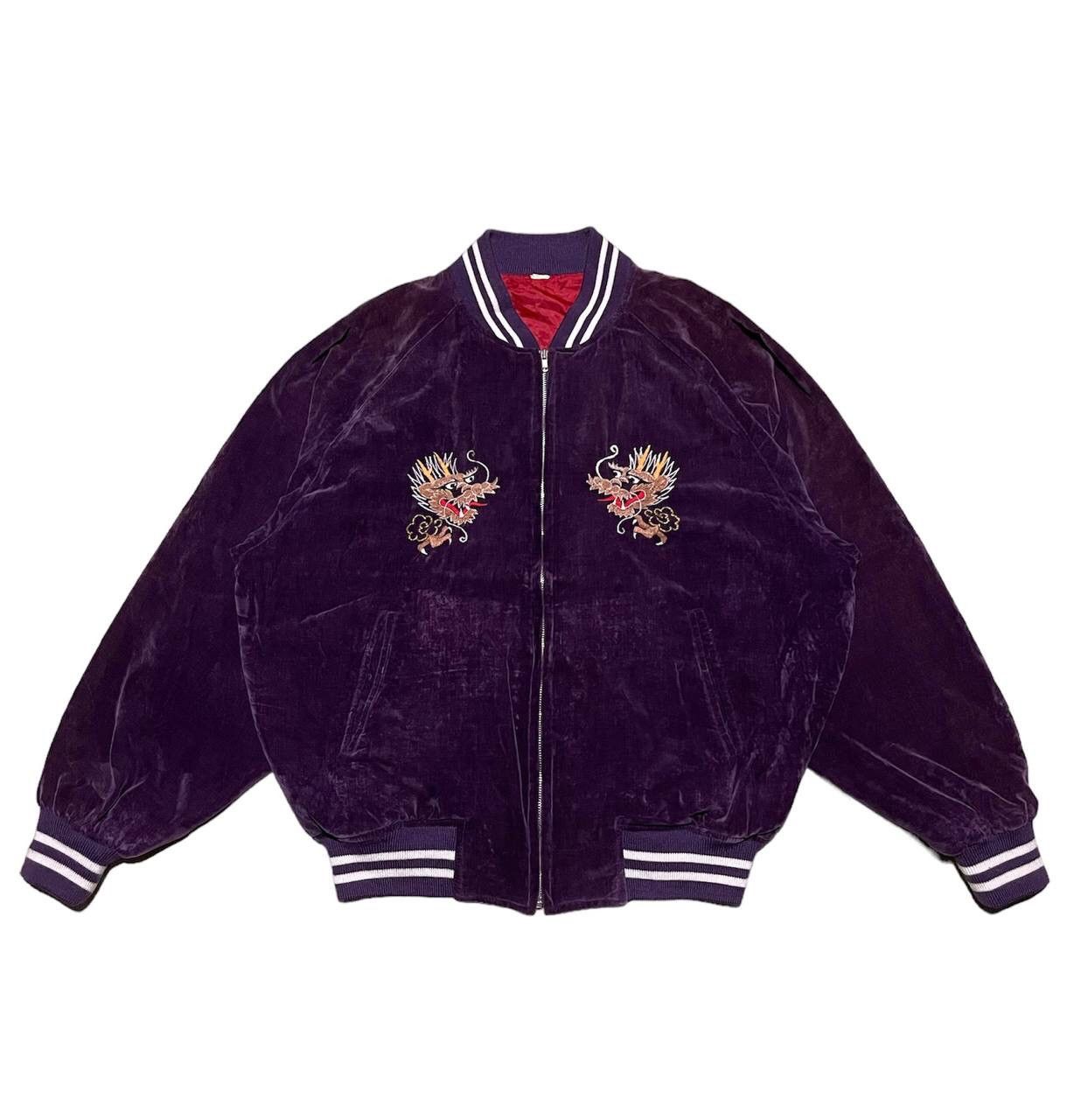 Vintage Rare Japan Souvenir Jacket Sukajan Dragon Embroidery Velvet Size US L / EU 52-54 / 3 - 2 Thumbnail