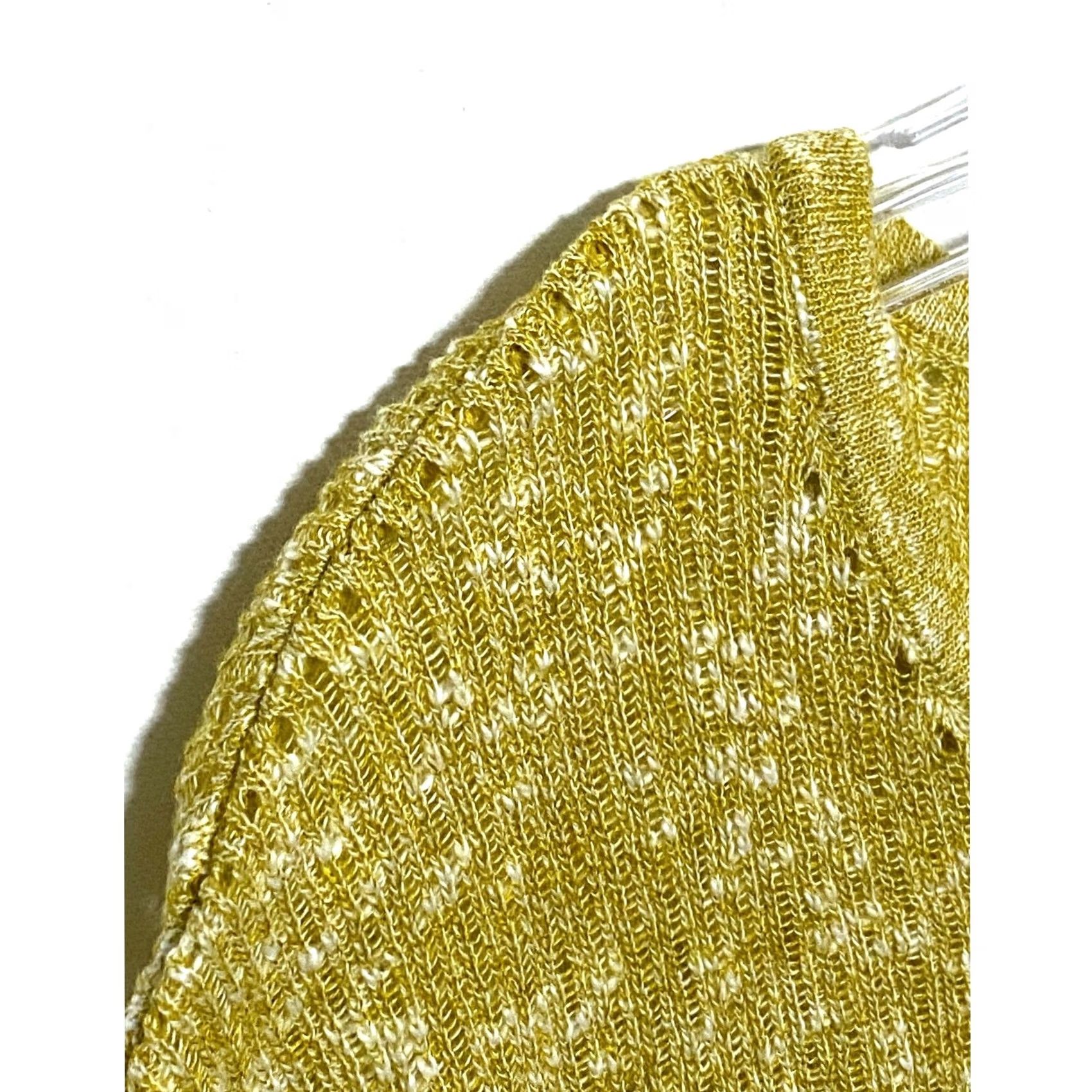 Old Navy VINTAGE Open Knit Sweater Shirt Women S Gold Yellow Goblincore Neutral Boho NWT Size S / US 4 / IT 40 - 4 Thumbnail