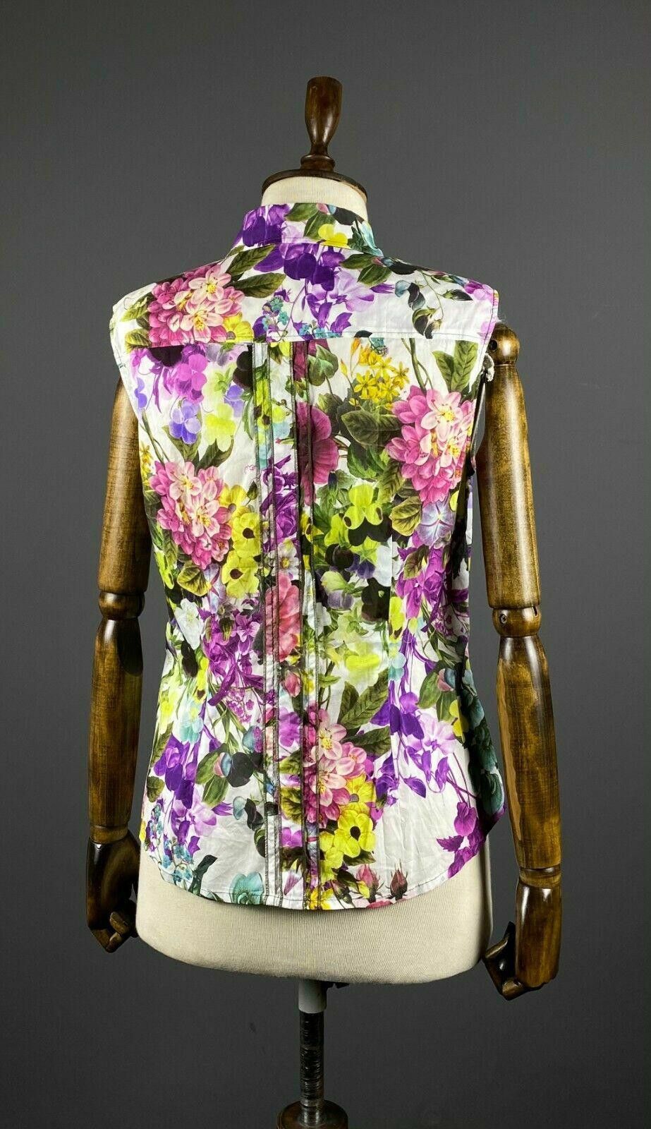 Designer Ladies Riani Floral Button Up Top Shirt Size F 42 / GB 14 Size M / US 6-8 / IT 42-44 - 6 Thumbnail