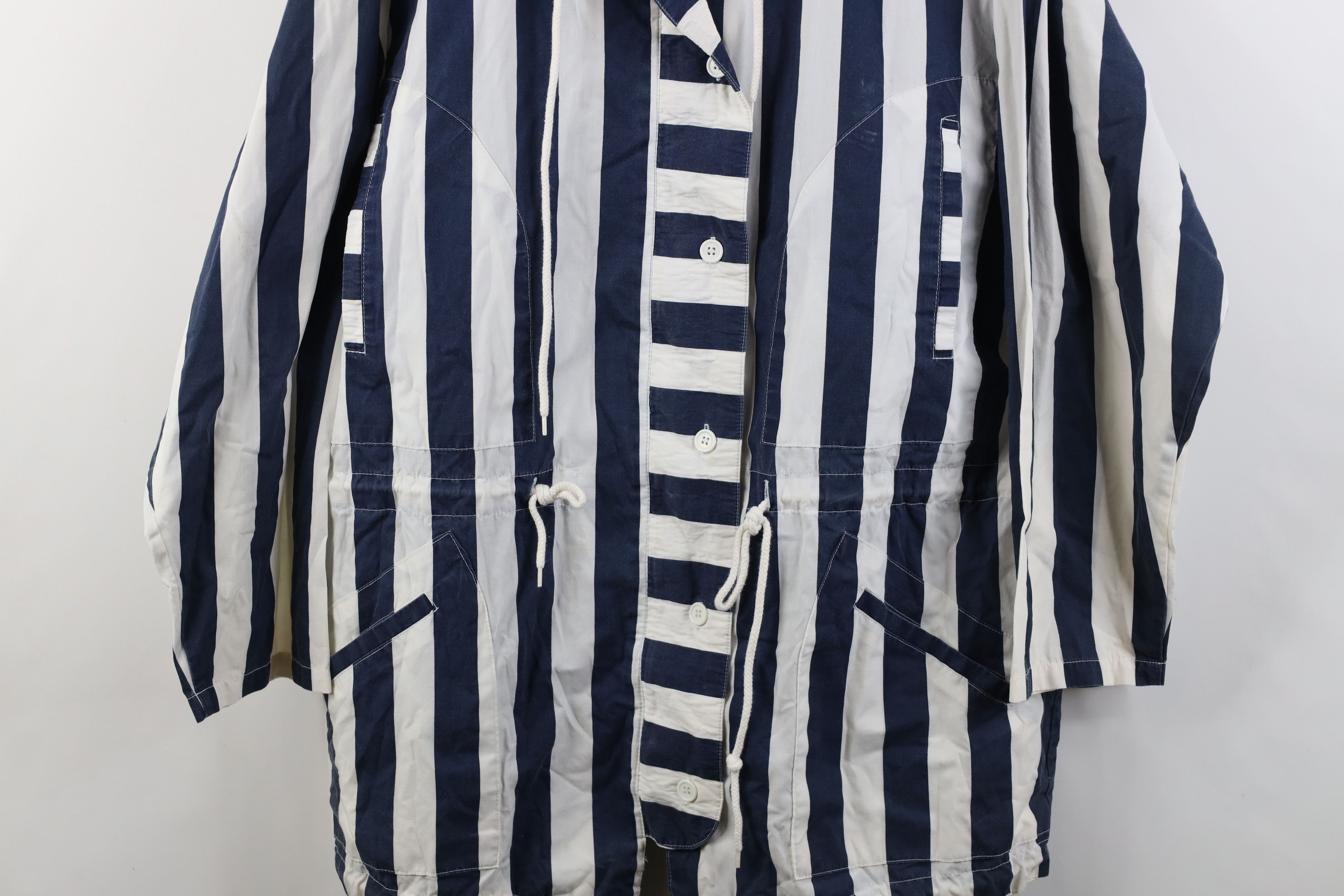 Vintage Vintage 90s Streetwear Striped Baggy Hooded Parka Jacket Size M / US 6-8 / IT 42-44 - 3 Thumbnail