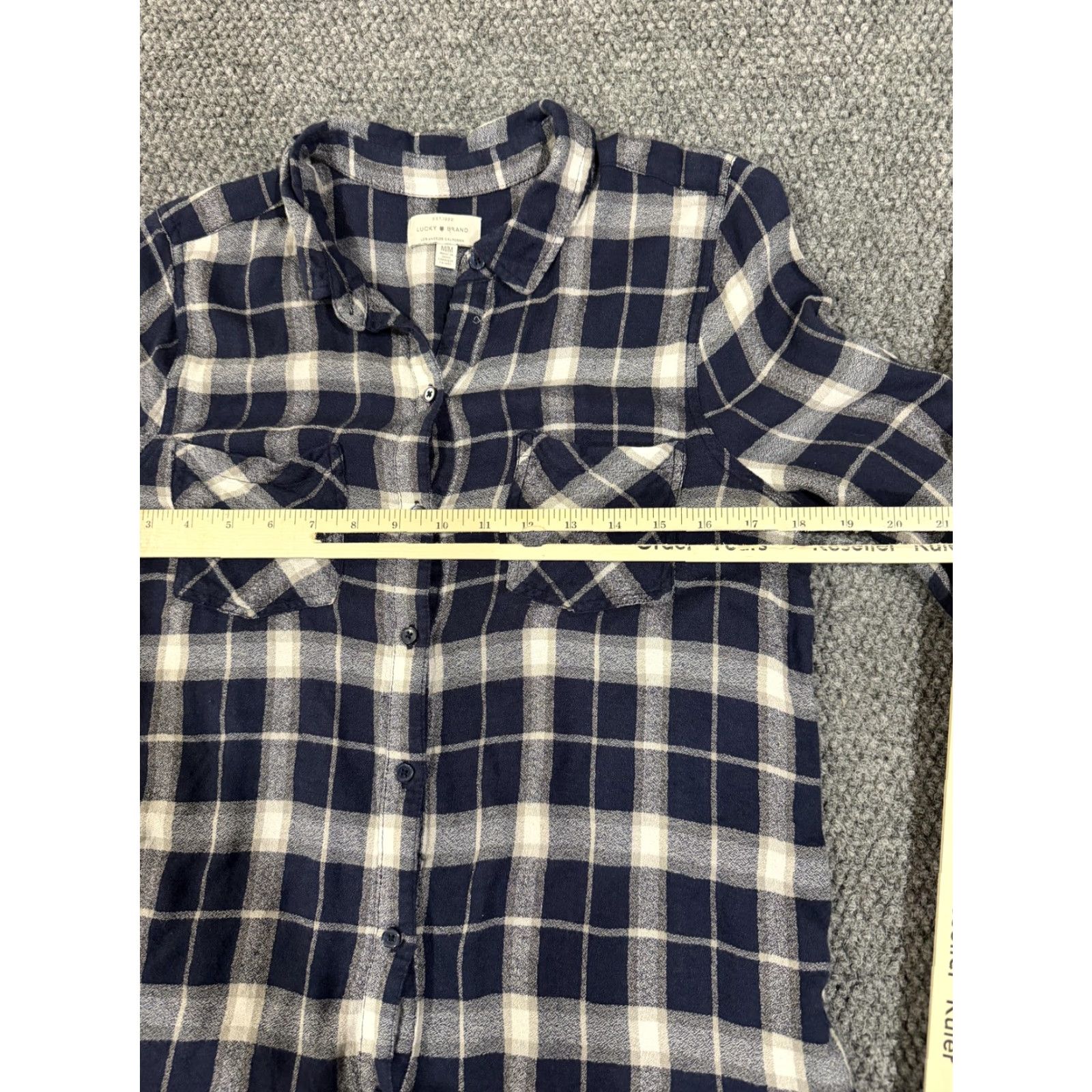 Lucky Brand Lucky Brand Shirt Womens M Blue Plaid Button Front Long Sleeve Flannel Top Size M / US 6-8 / IT 42-44 - 4 Thumbnail