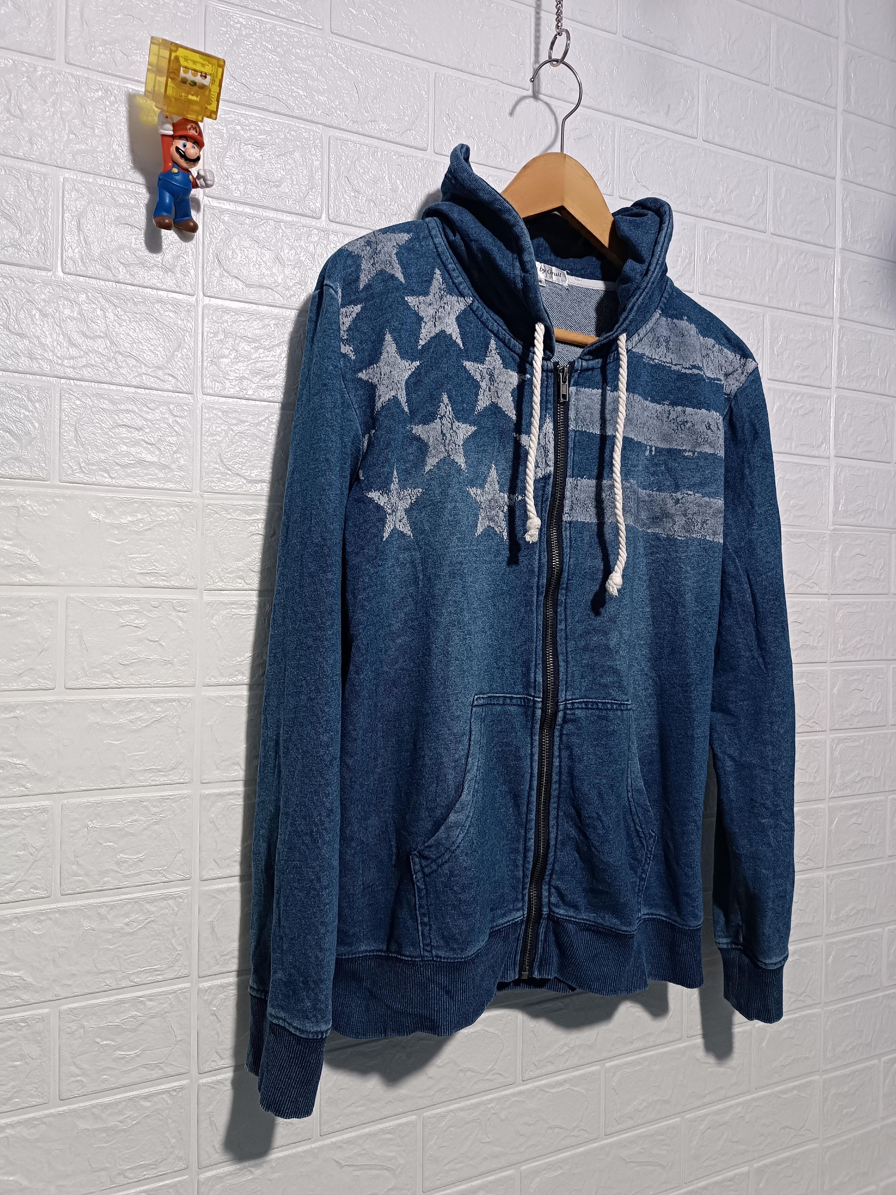 Japanese Brand Vintage Indigo Wash Hoodie Sweater American Flag Size US M / EU 48-50 / 2 - 2 Thumbnail