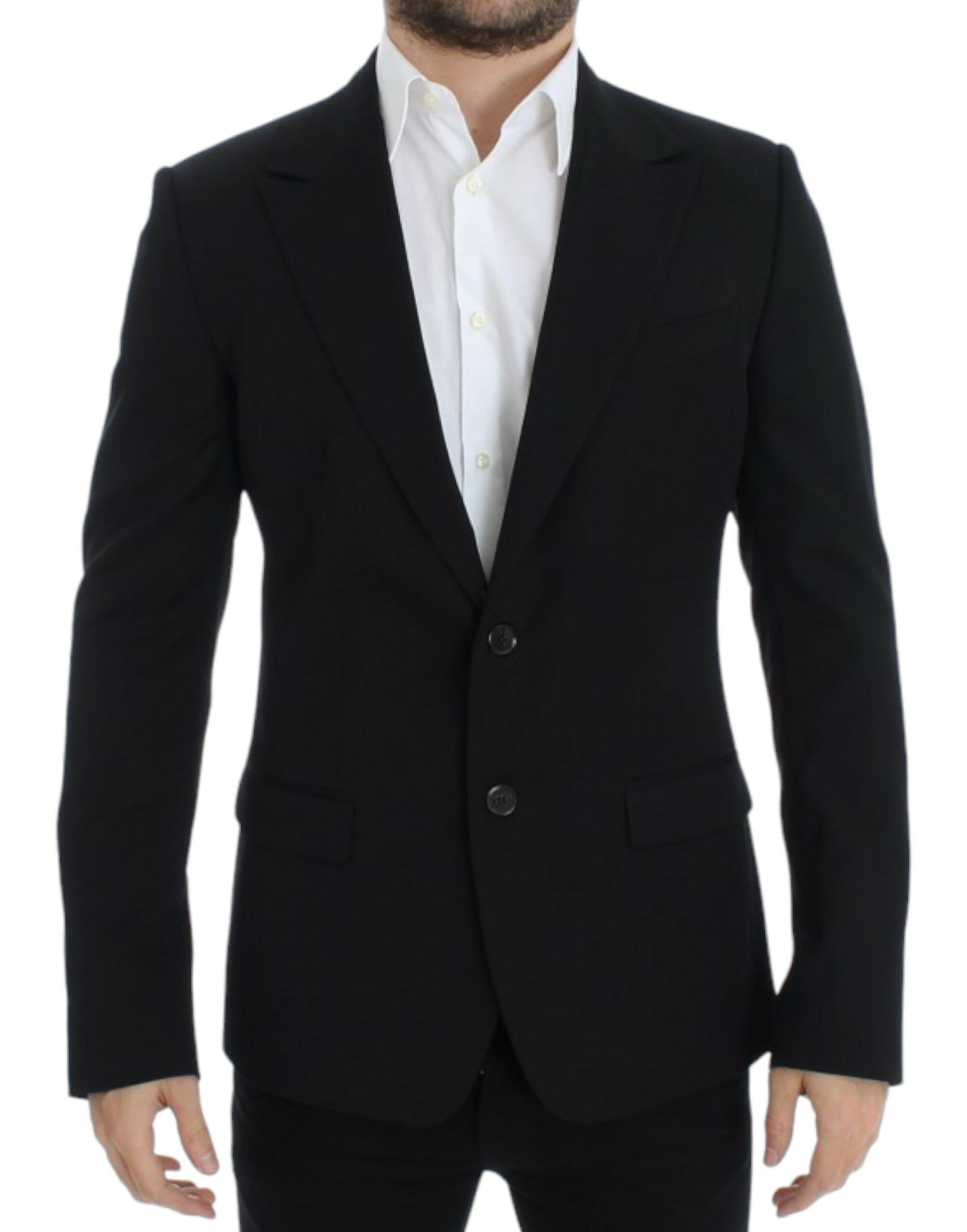 Dolce & Gabbana Elegant Slim Fit Black Wool Men's Blazer Size 38R - 1 Thumbnail