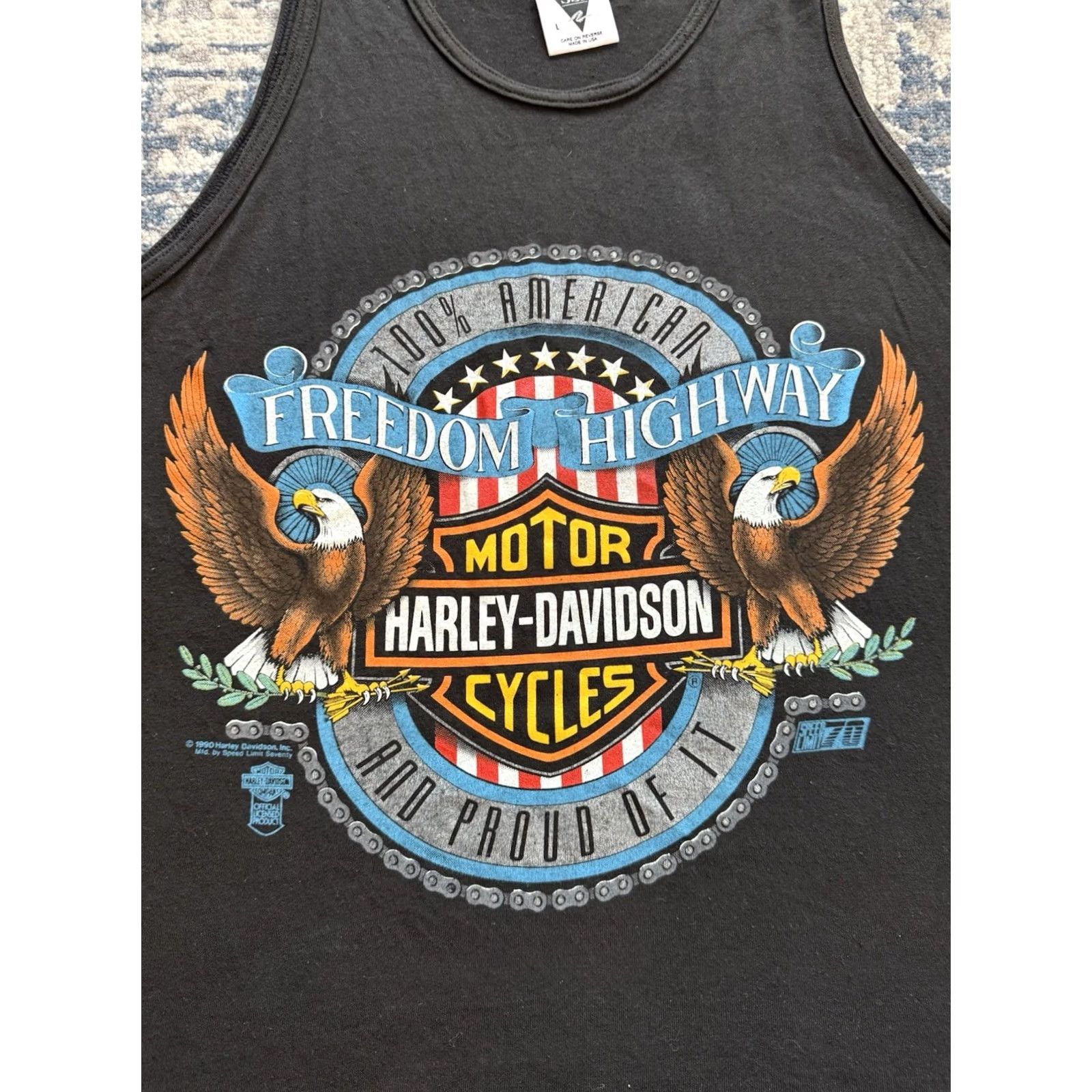 Harley Davidson VINTAGE Harley-Davidson Tank Top Tee Sz L Black 1990s Motorcycle Biker Logo Graphic Print Men Toys? Size US L / EU 52-54 / 3 - 2 Thumbnail