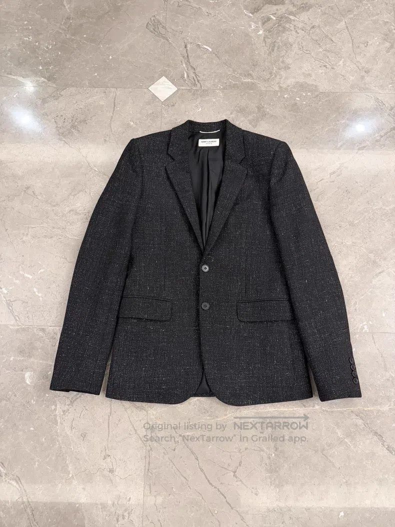 Saint Laurent Paris Saint Laurent Paris Black Wool and Linen Blended Suit Size US S / EU 44-46 / 1 - 1 Thumbnail