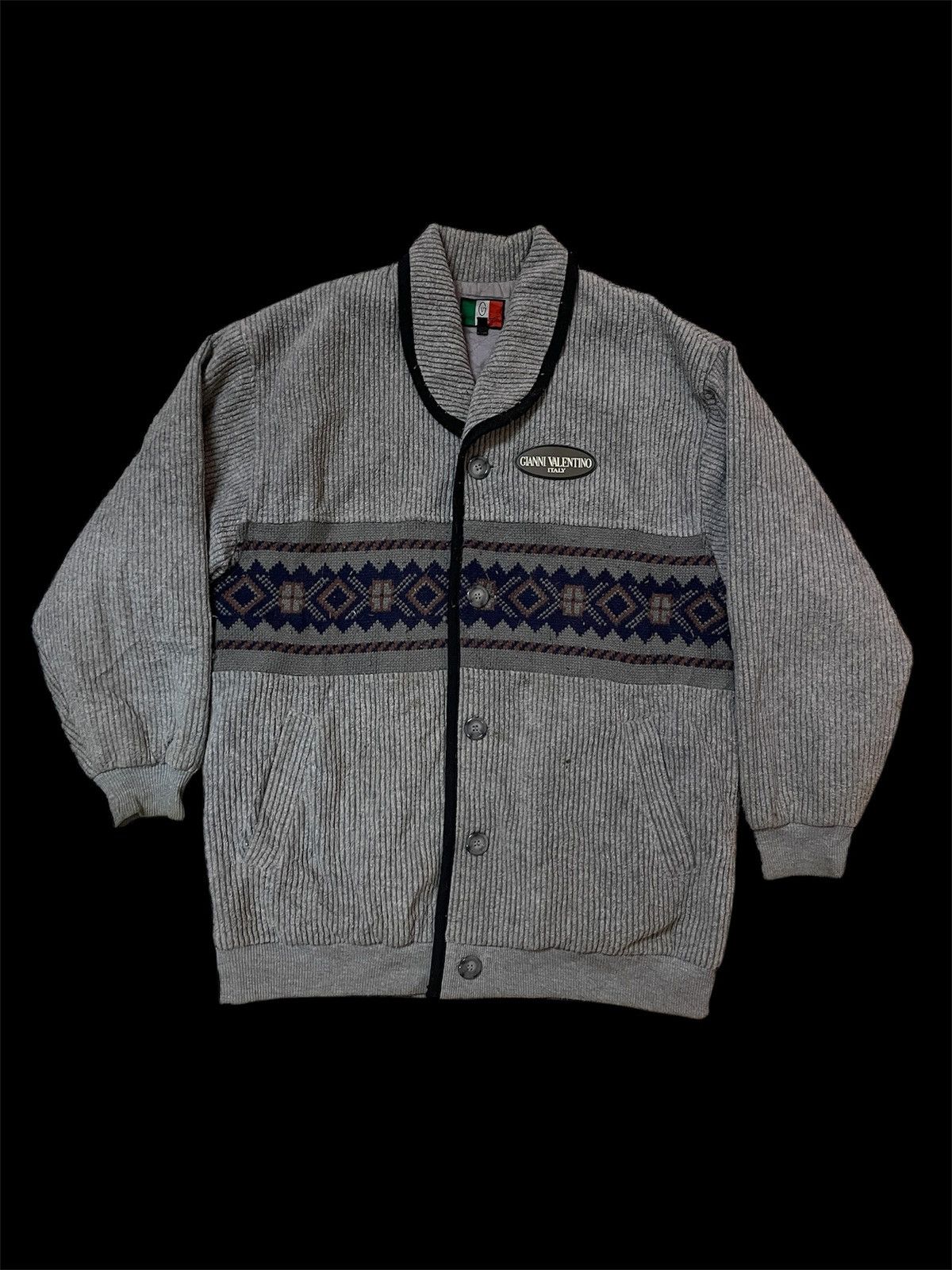 Designer × Gianni Valentino × Valentino Vintage GIANNI VALENTINO ITALY Navajo Aztec Knitwear Jacket Size US M / EU 48-50 / 2 - 1 Thumbnail