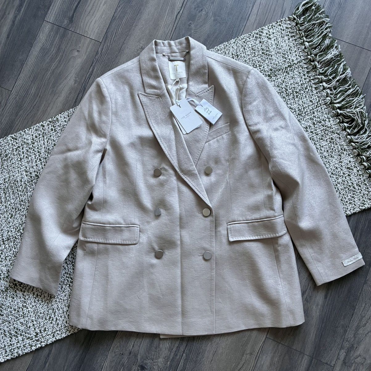 Ted Baker Ted Baker Pyxie Double Breasted Blazer in Champagne Colorway Size XL / US 12-14 / IT 48-50 - 1 Thumbnail