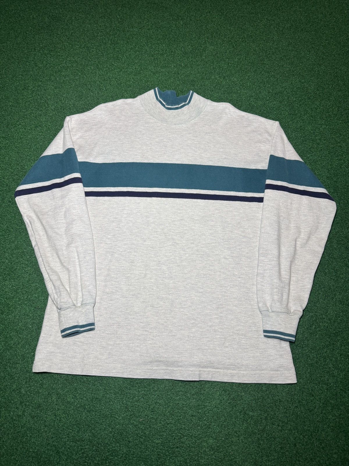 L.L. Bean LL Bean Shirt Large Cotton Mock Neck Rugby Preppy 80s 90s Size US L / EU 52-54 / 3 - 1 Thumbnail